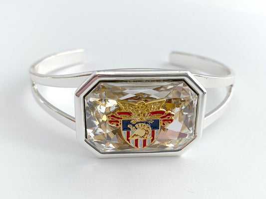 West Point Swarovski Crystal Silver Cuff Bracelet