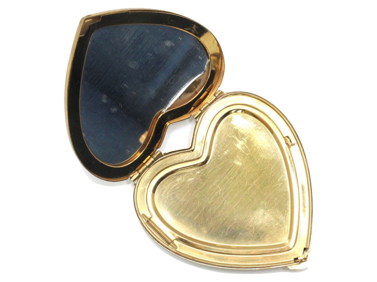 WWII-era Vintage Sweetheart Compact | Gold Navy Heart VB9