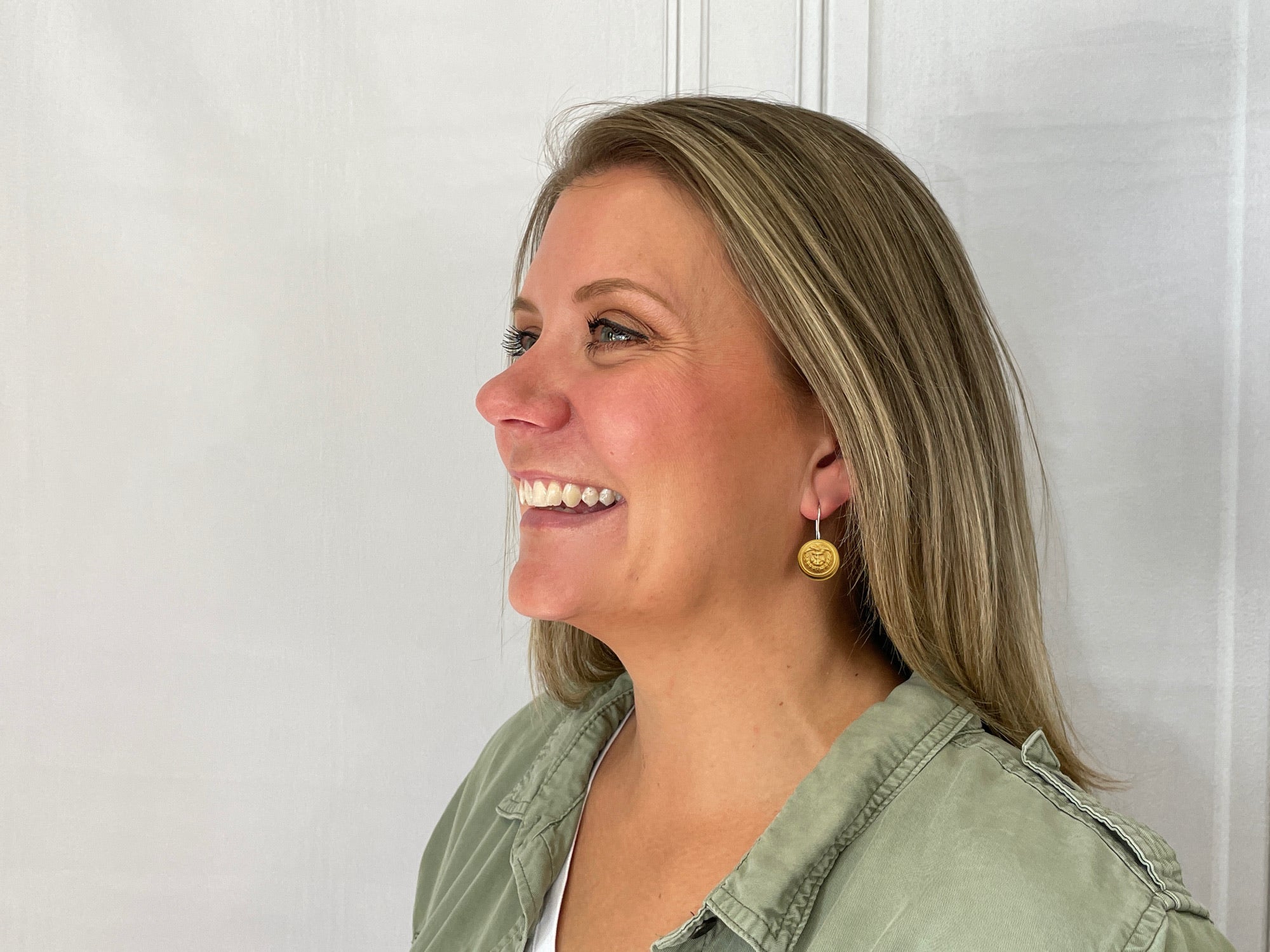 Legacy Collection | Button French Wire Earrings