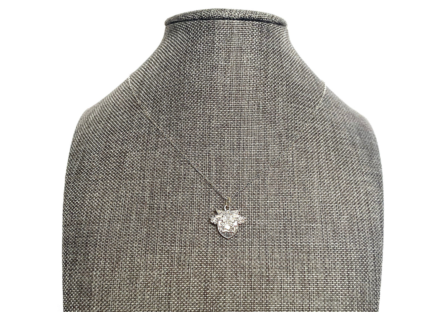 USMA Small Silver Crest Charm Necklace