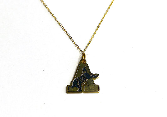 West Point USMA Army Gold A Charm Necklace
