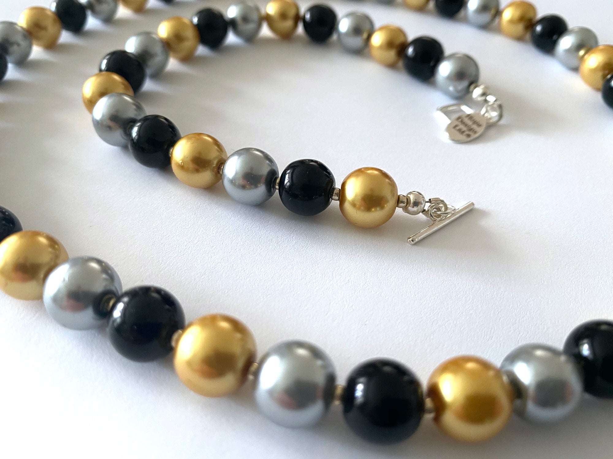 Black Gold & Gray Pearl Necklace