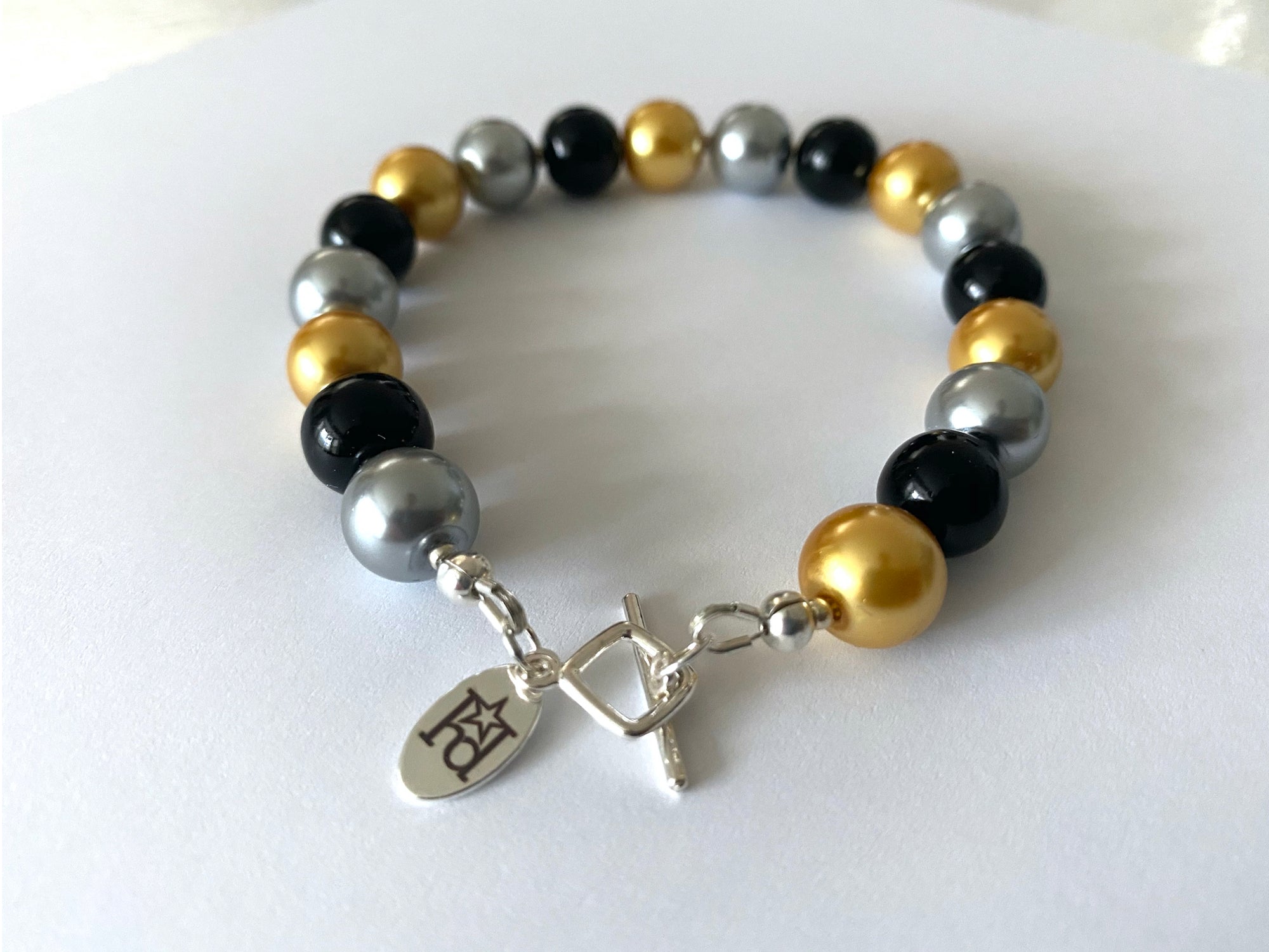 Black Gold & Gray Pearl Bracelet