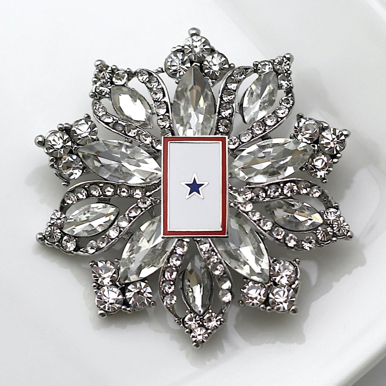 Blue Star Banner Brooch 24F
