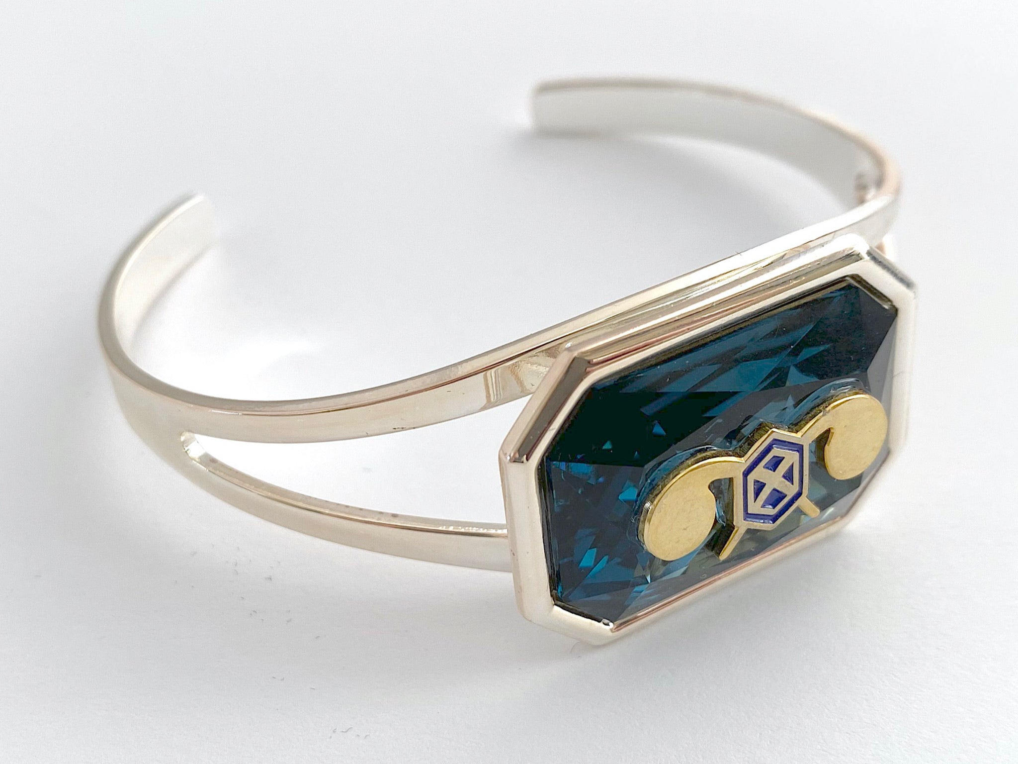 Chemical Corps Swarovski Crystal Silver Cuff Bracelet BR517