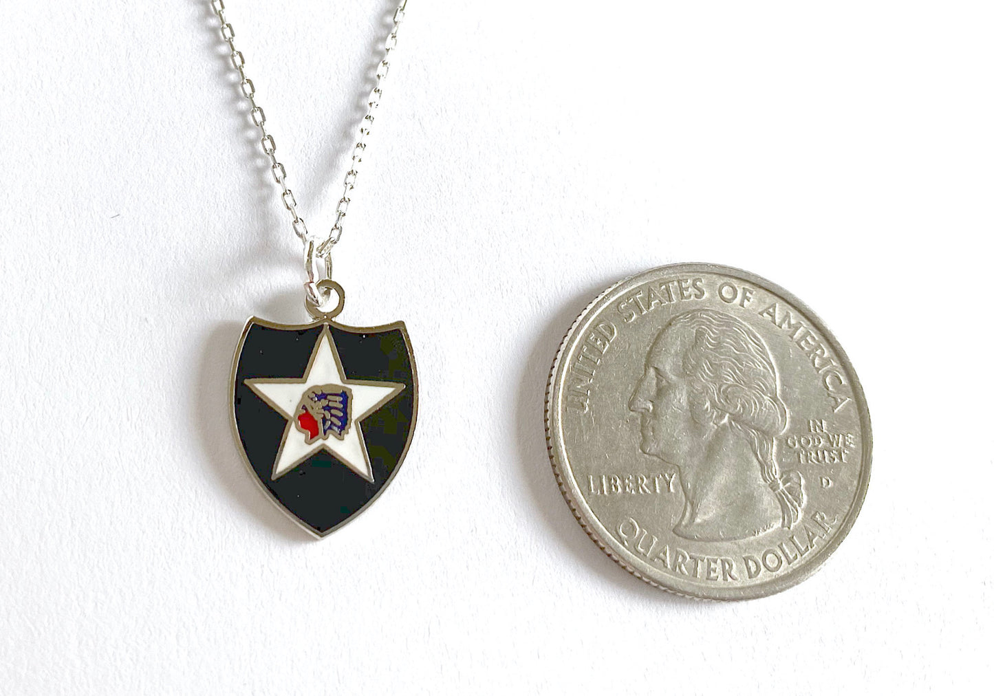 2nd Infantry Division Charm Necklace