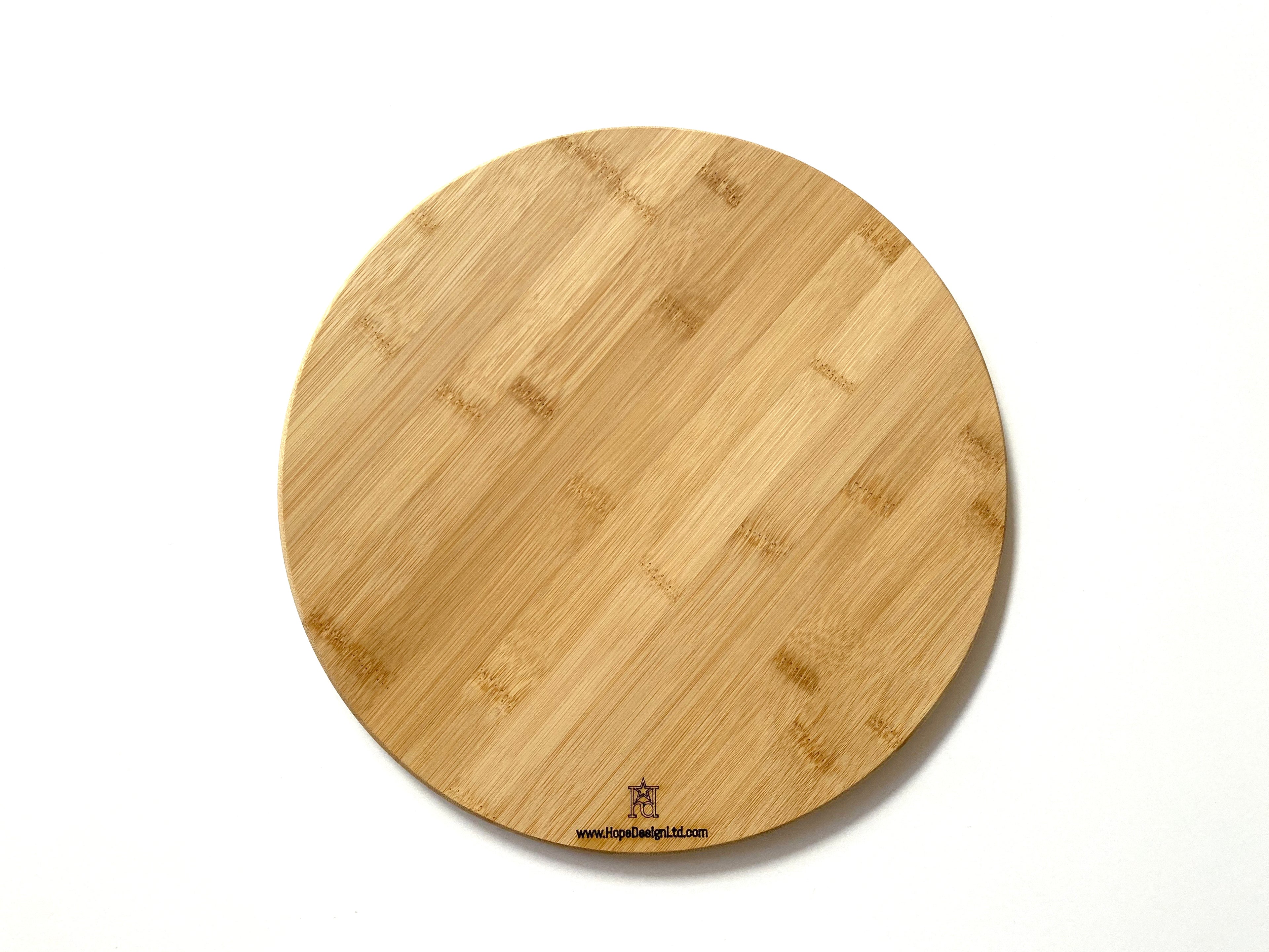 Initial and Text Round Cutting Board