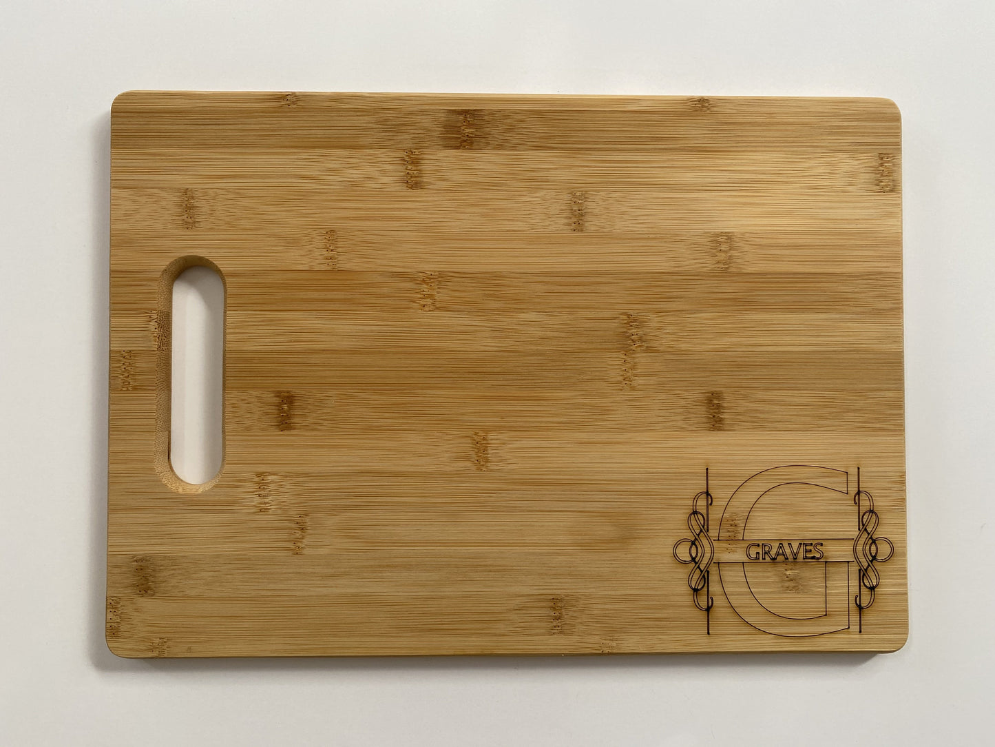 Initial and Text Rectangle Cutting Board