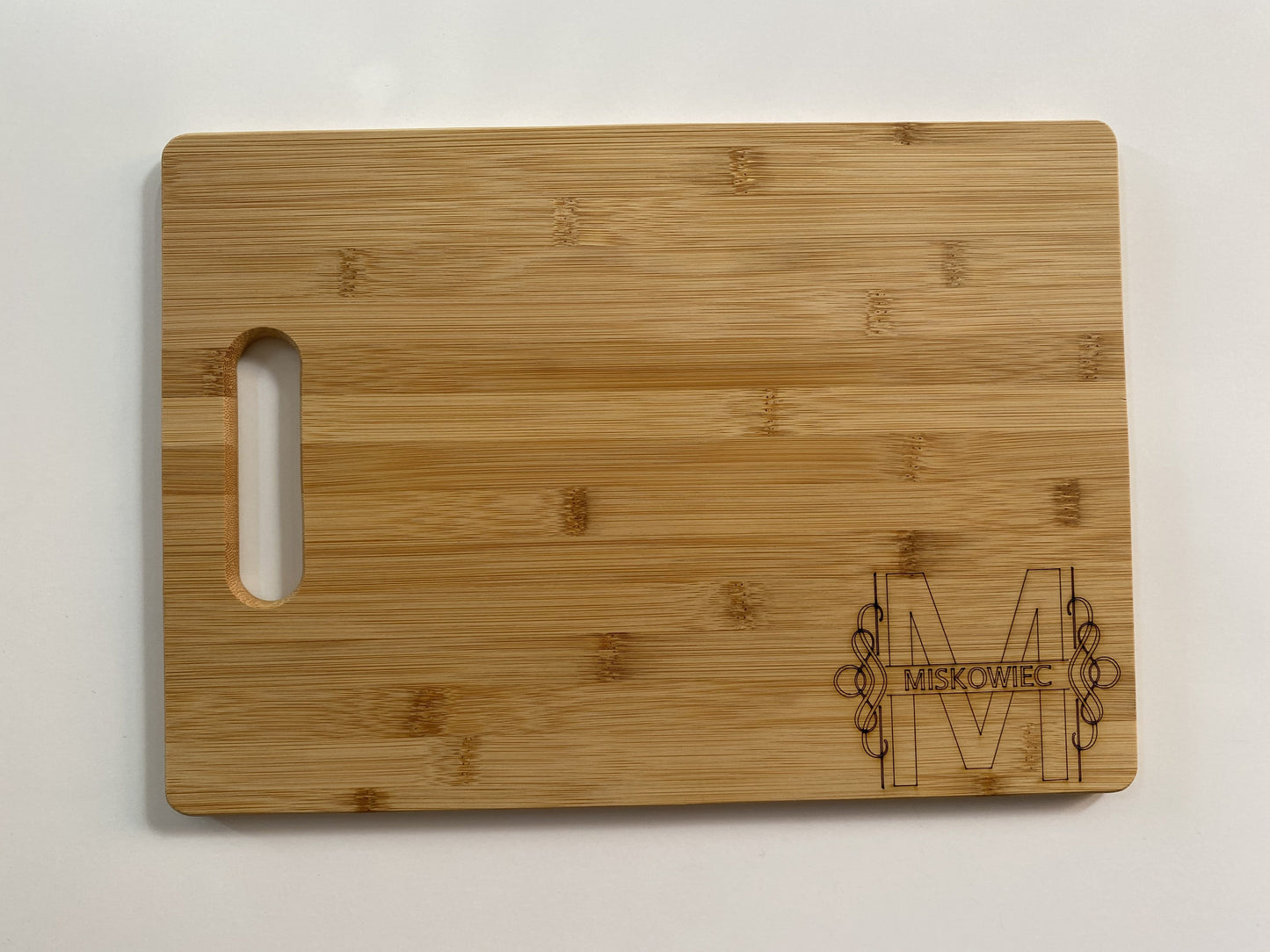 Initial and Text Rectangle Cutting Board