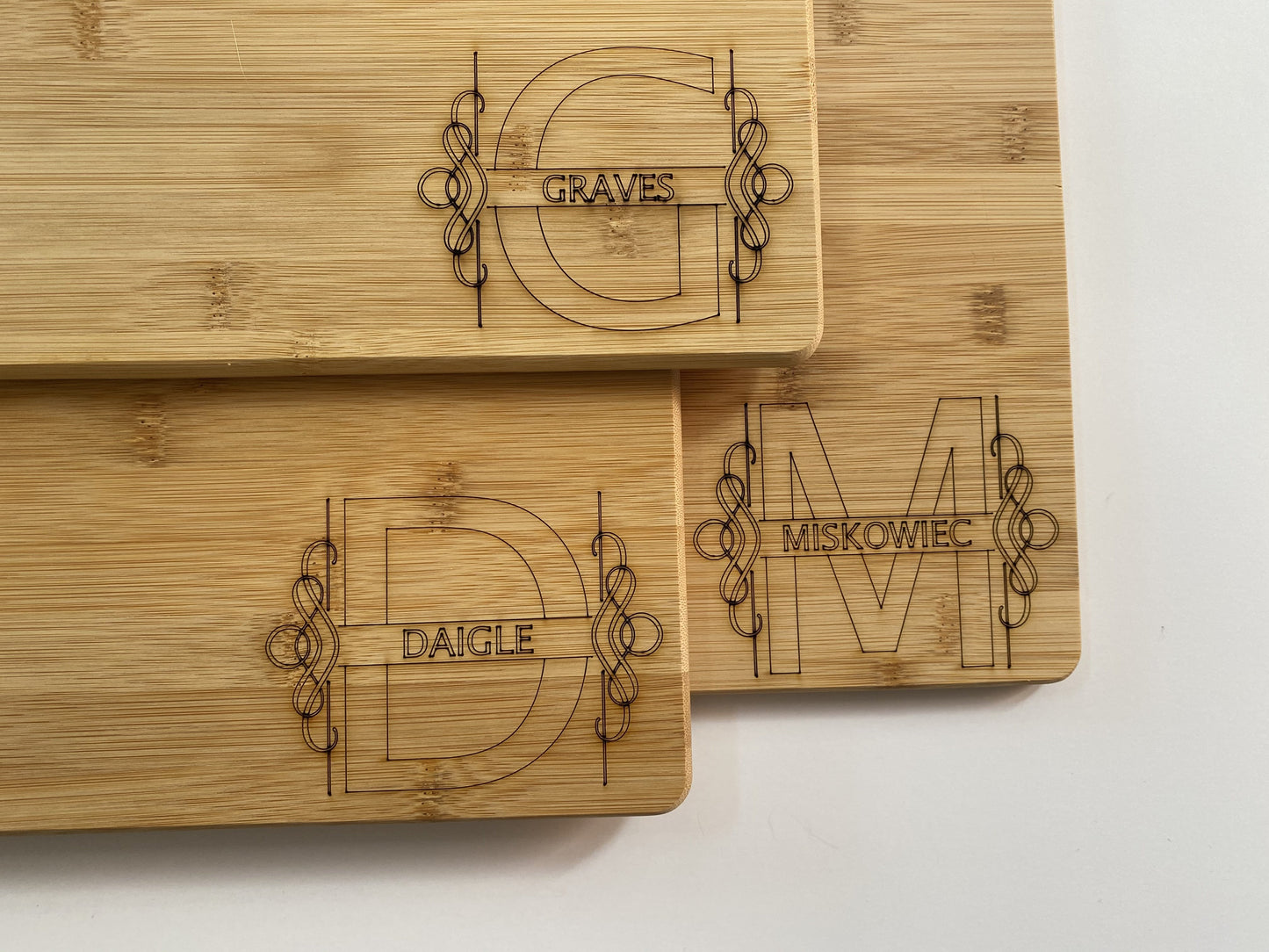 Initial and Text Rectangle Cutting Board