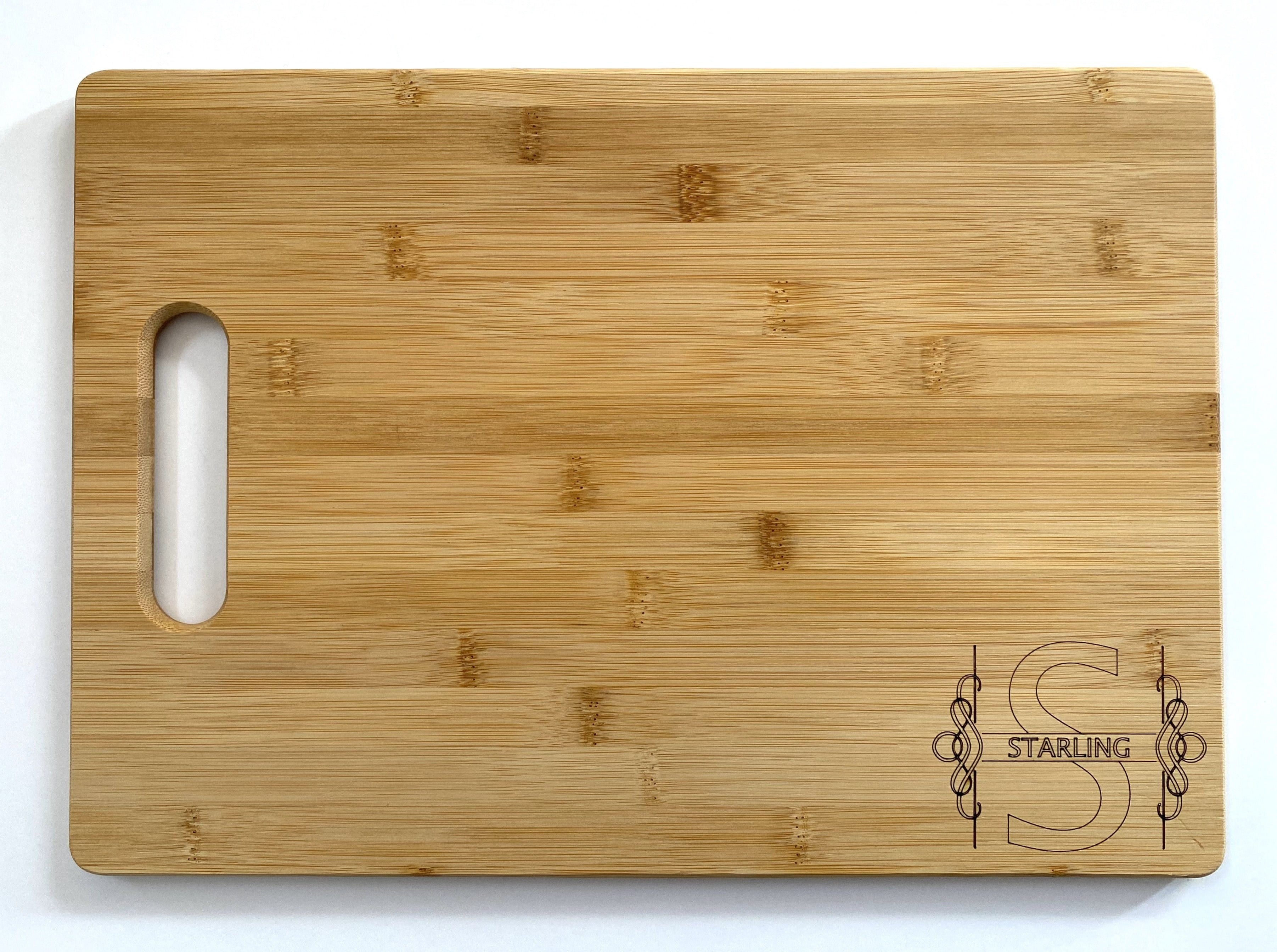 Initial and Text Rectangle Cutting Board