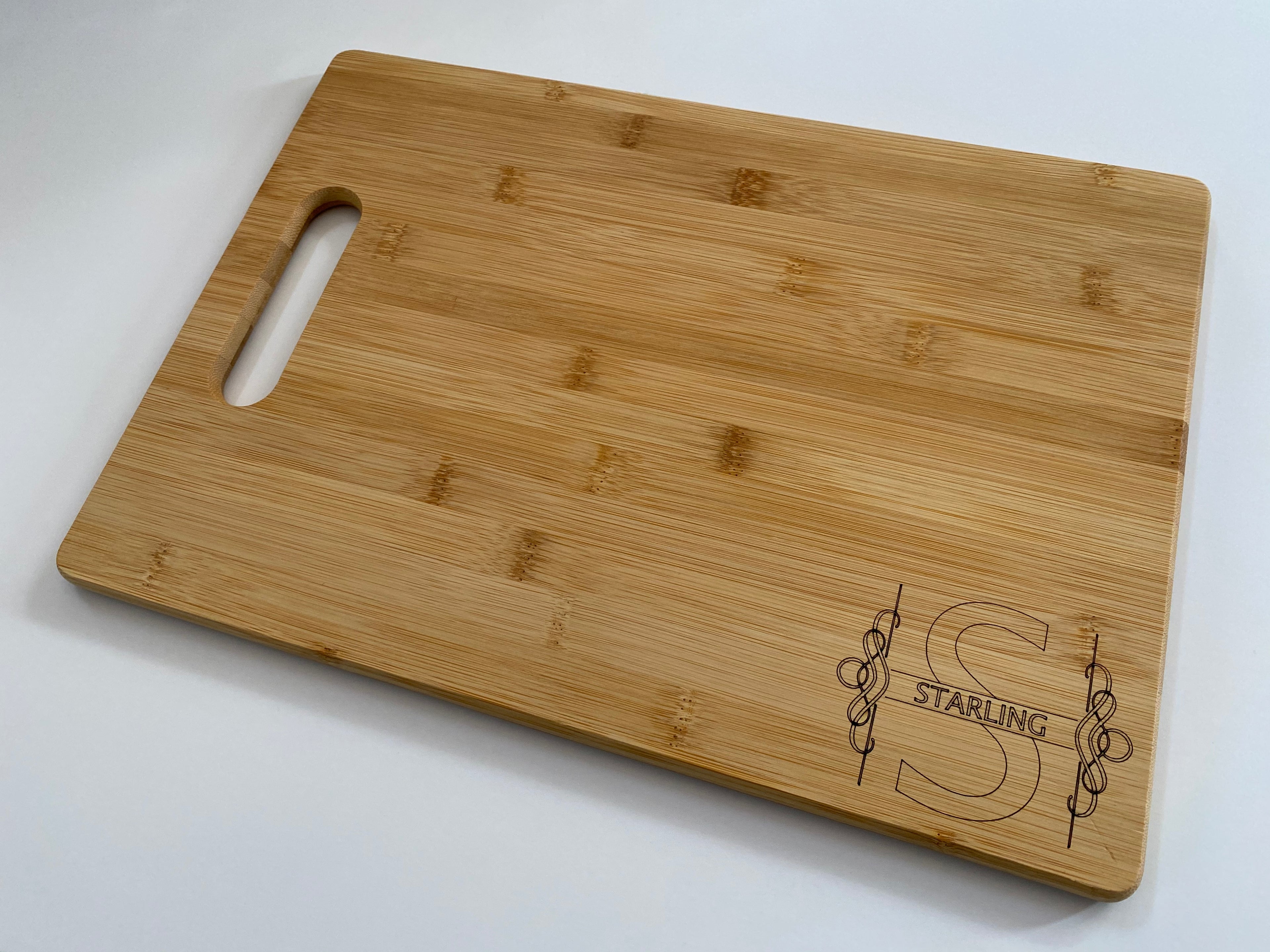 Initial and Text Rectangle Cutting Board