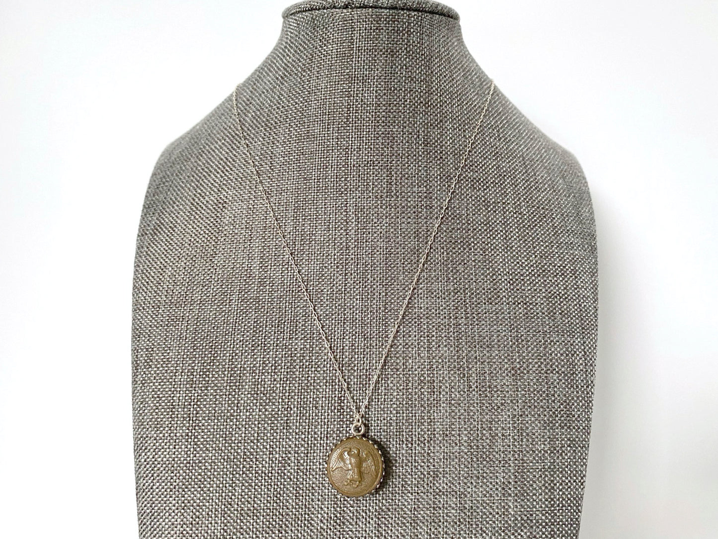Vintage Women's Army Corps Uniform Button Necklace