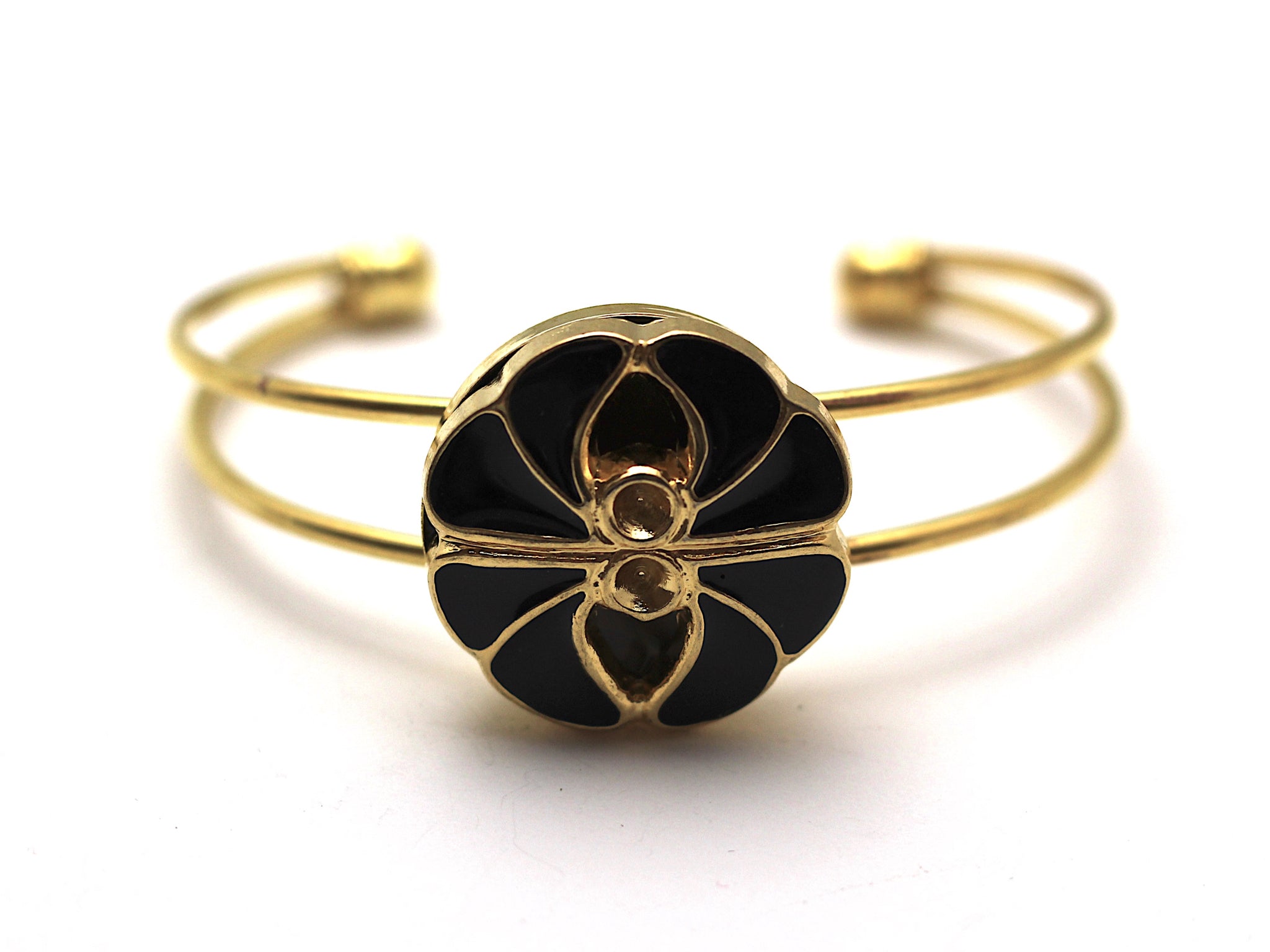 Black and Gold Cuff Bracelet