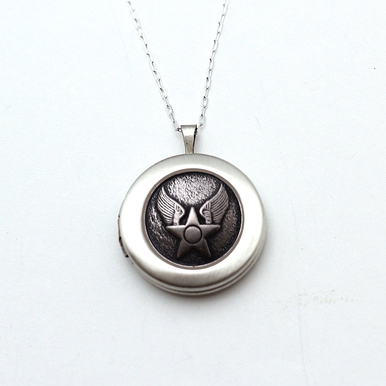 Legacy Collection | Button Silver Locket Necklace