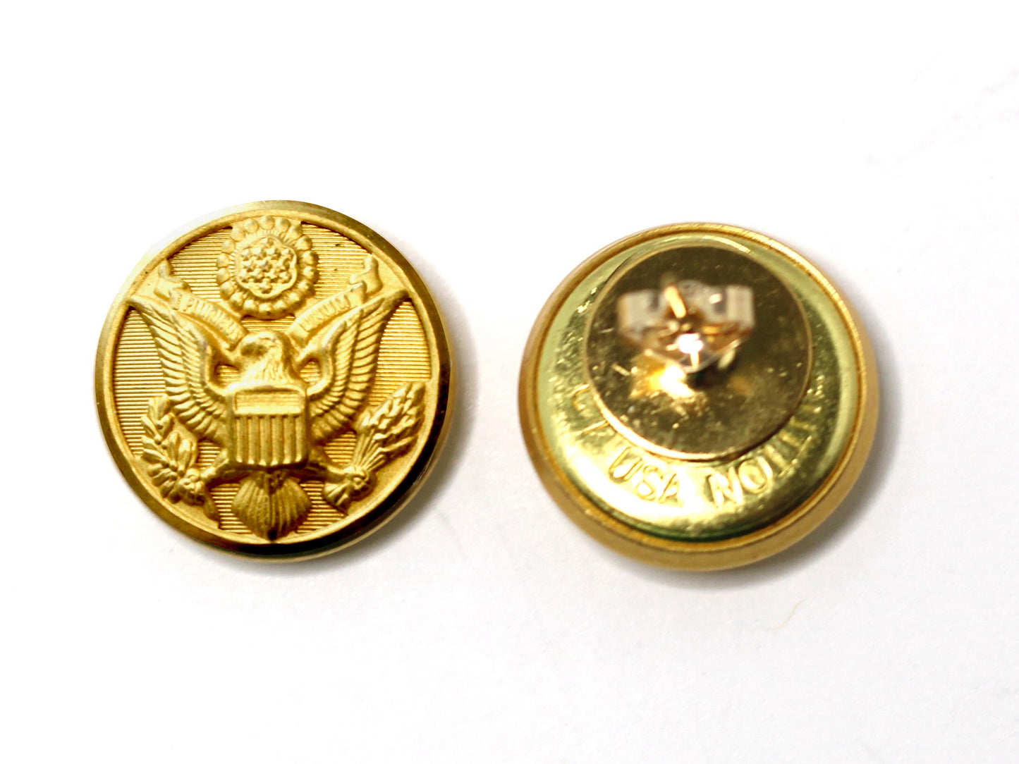 Army Button Post Earrings