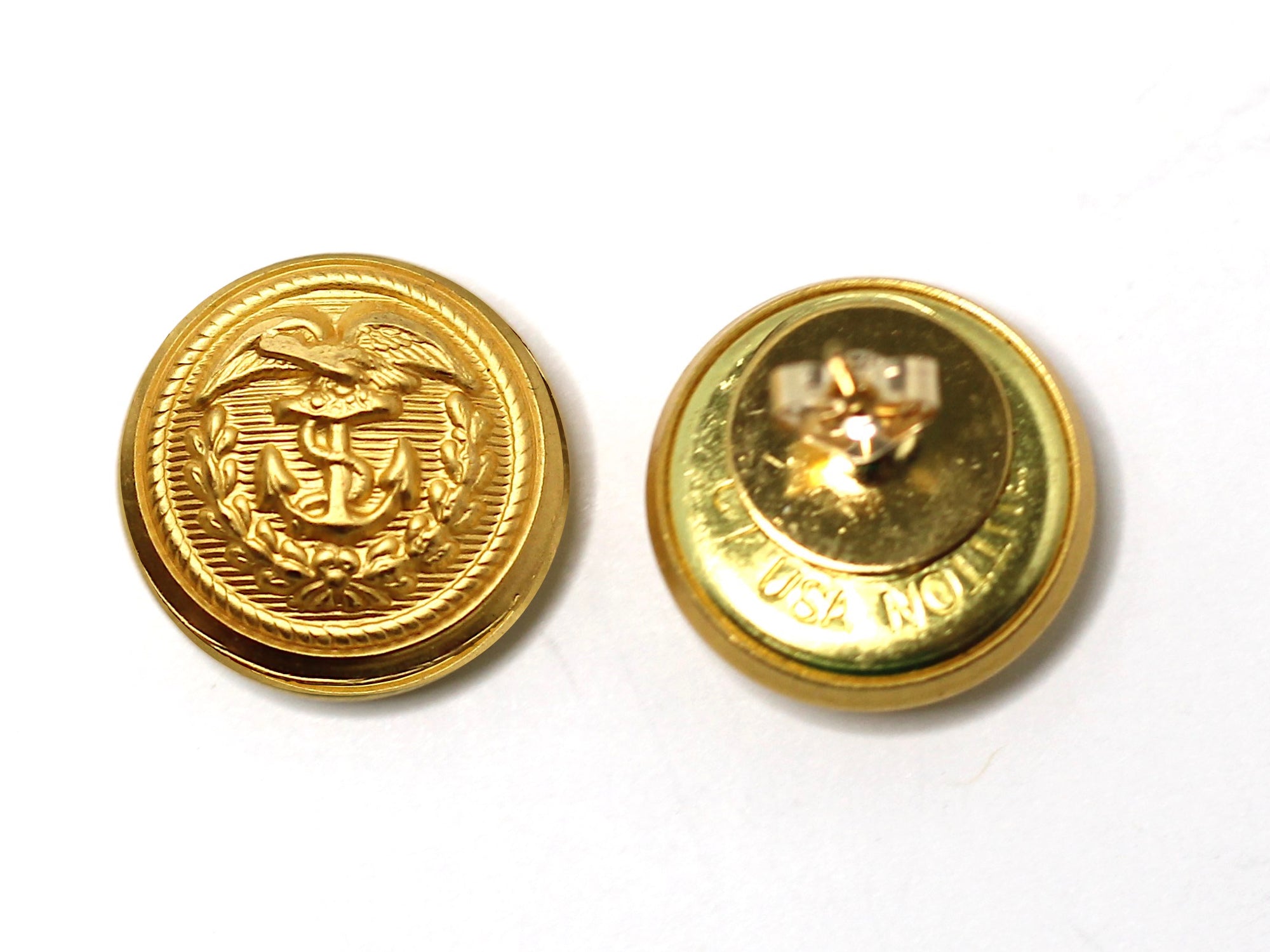 Coast Guard Button Post Earrings