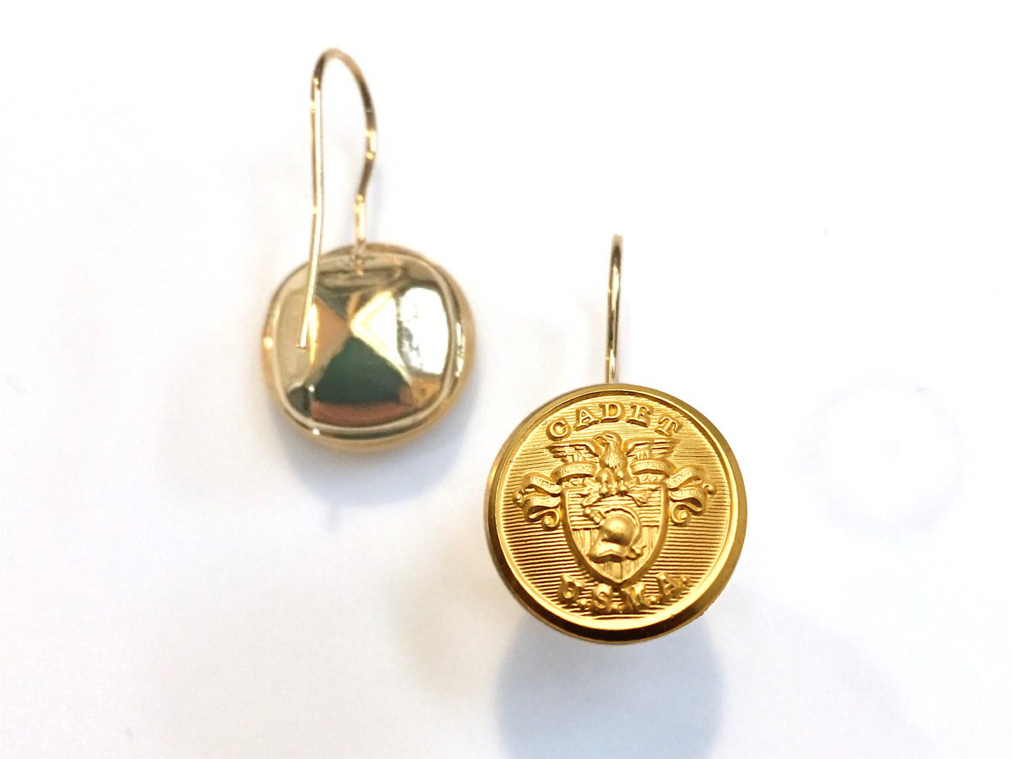 USMA Button French Wire Earrings