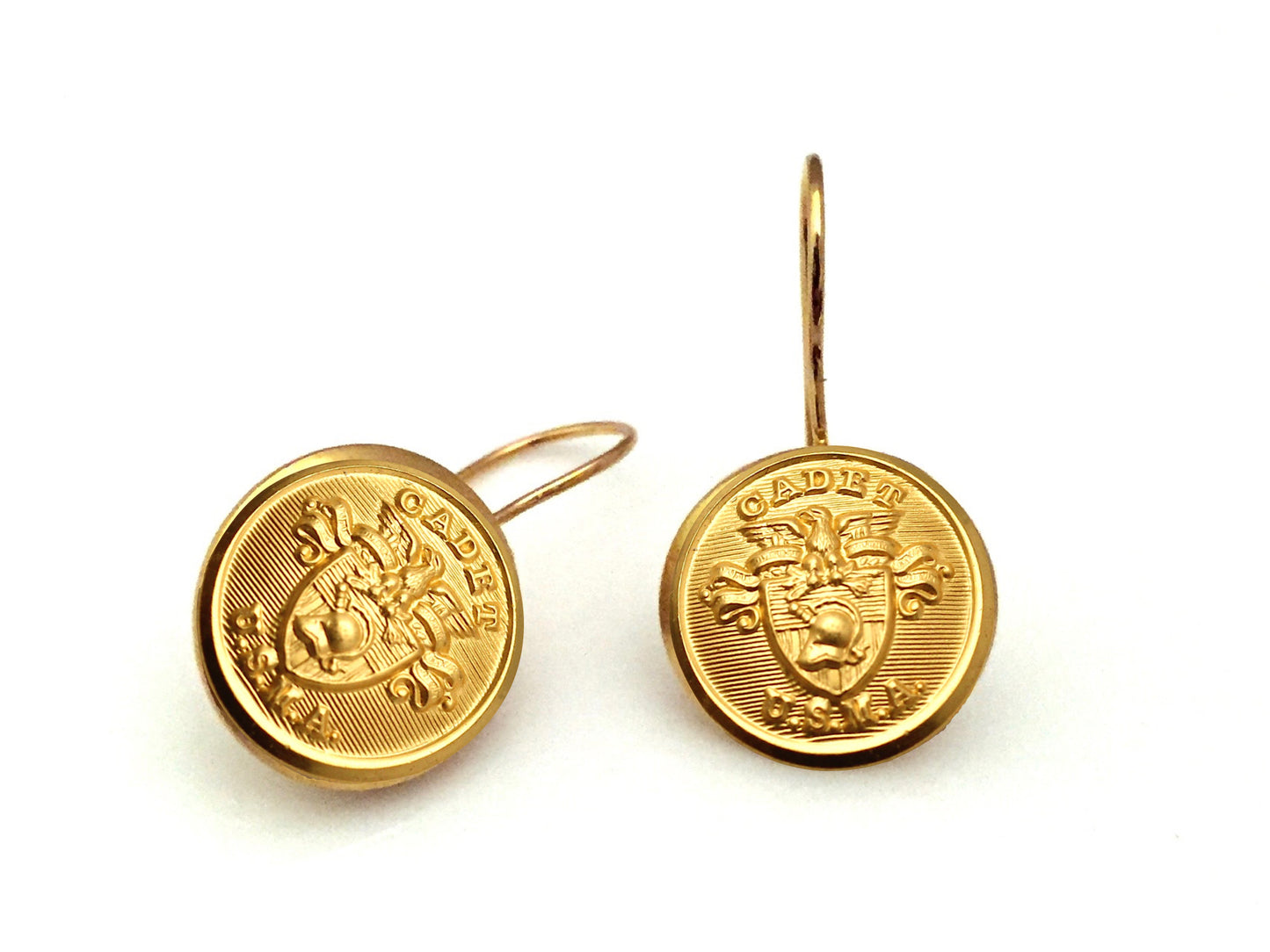 USMA Button French Wire Earrings