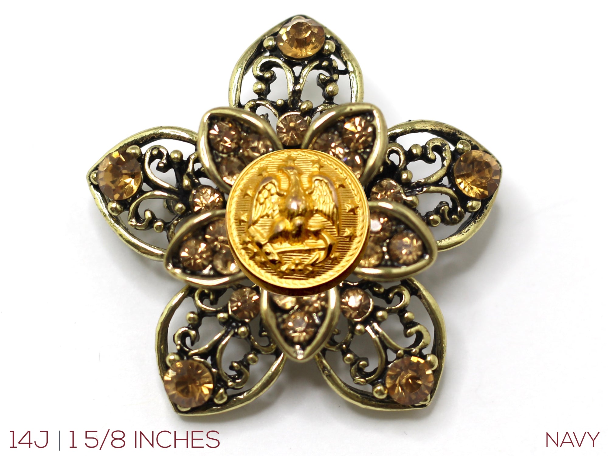 Military Button Brooch 14J