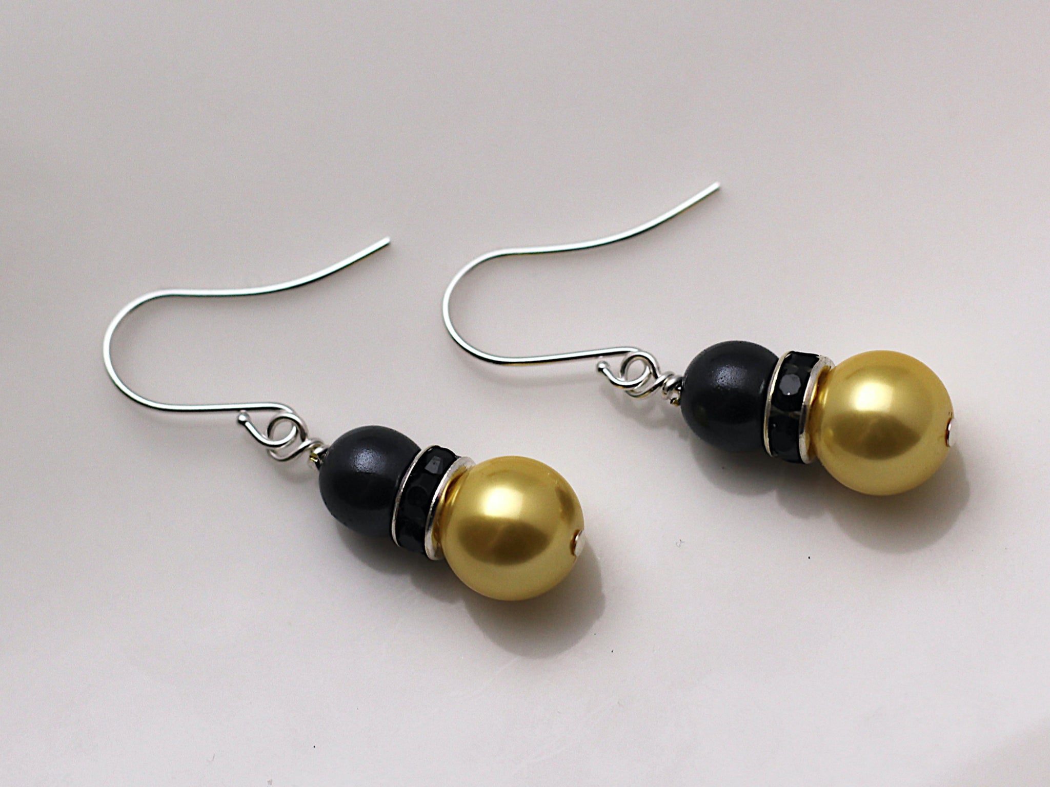 Black & Gold Pearl Earrings