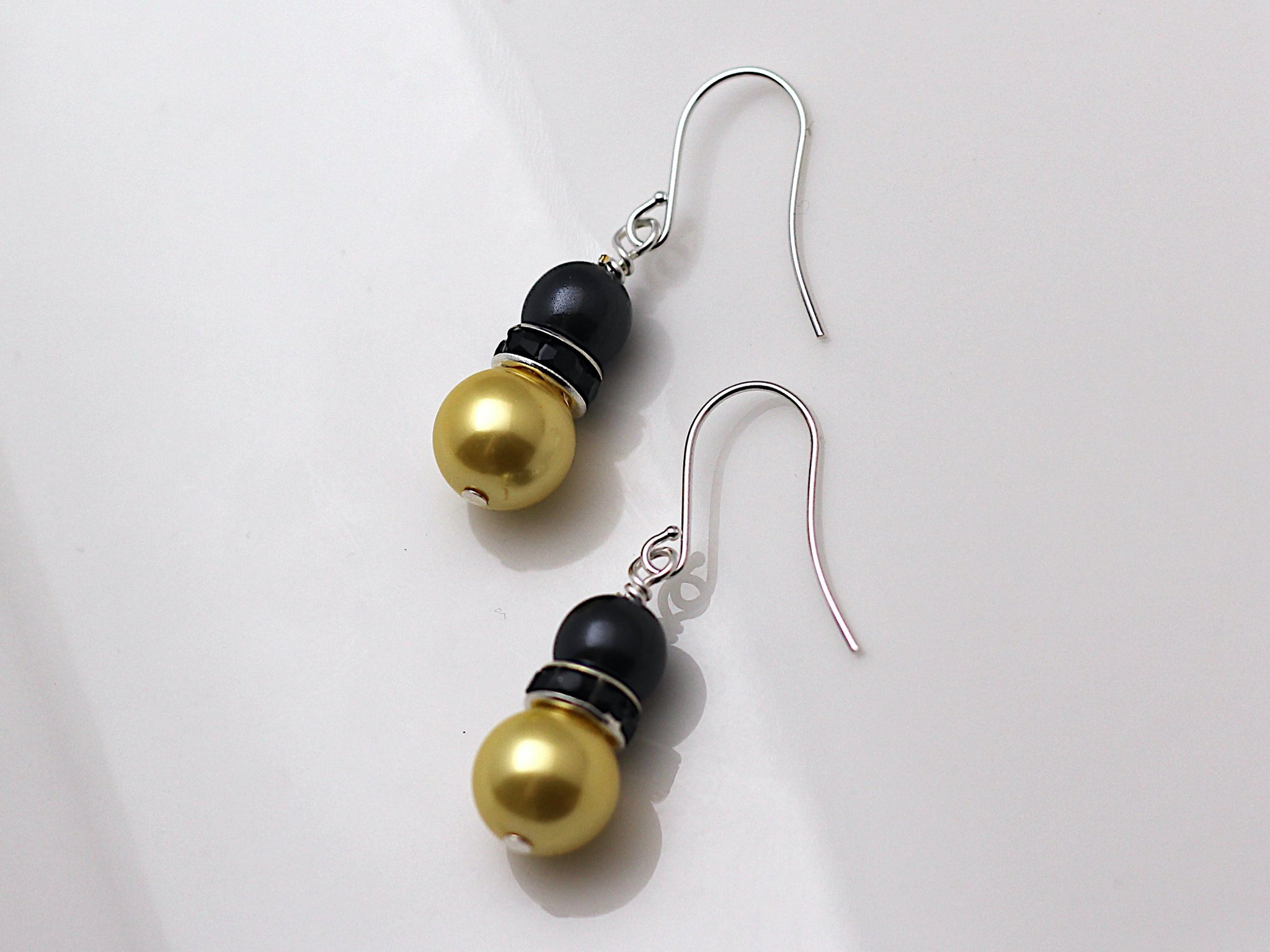 Black & Gold Pearl Earrings