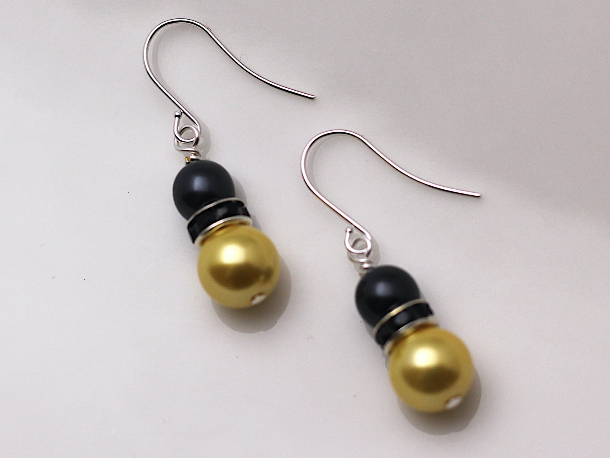 Black & Gold Pearl Earrings
