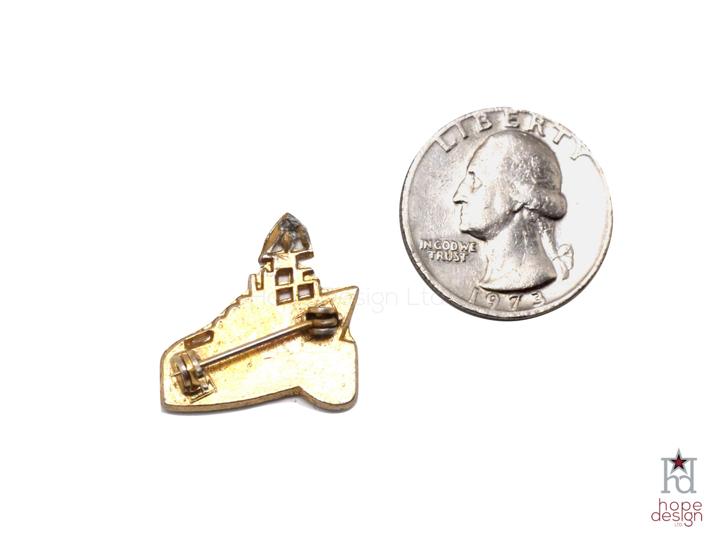 WWII-era Vintage Sweetheart Pin | Naval Ship VB42