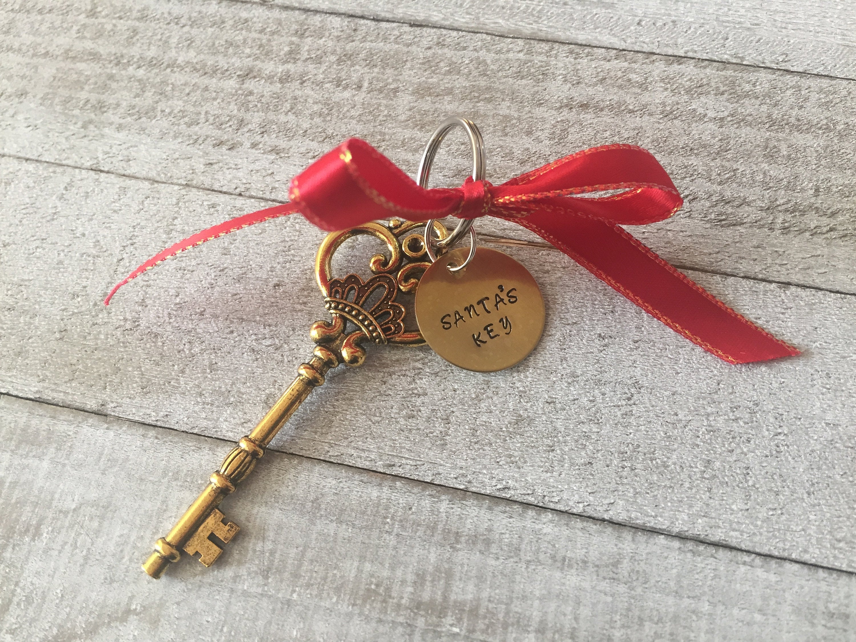 Hand-stamped Santa Key
