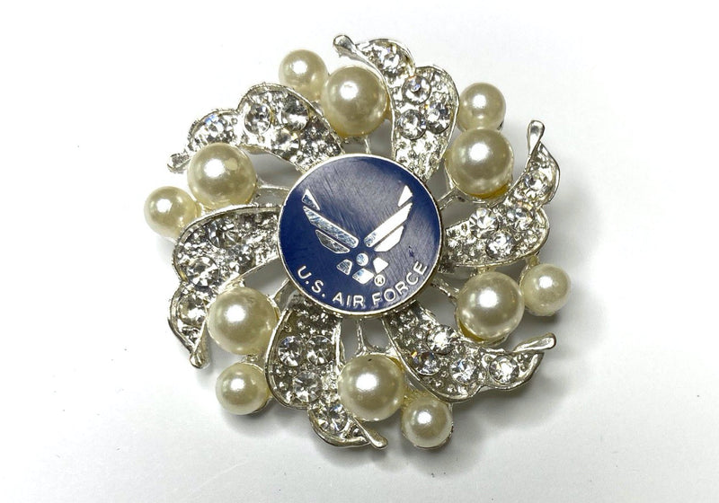 SIlver and Pearl Brooch with Air Force Insignia