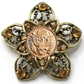 Army Gold Signature Brooch 14J