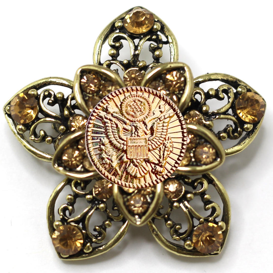 Army Gold Signature Brooch 14J
