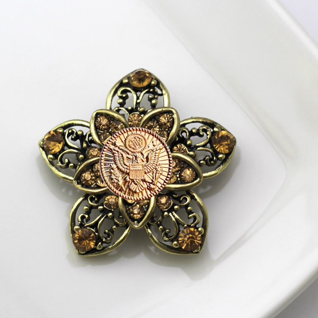Army Gold Signature Brooch 14J