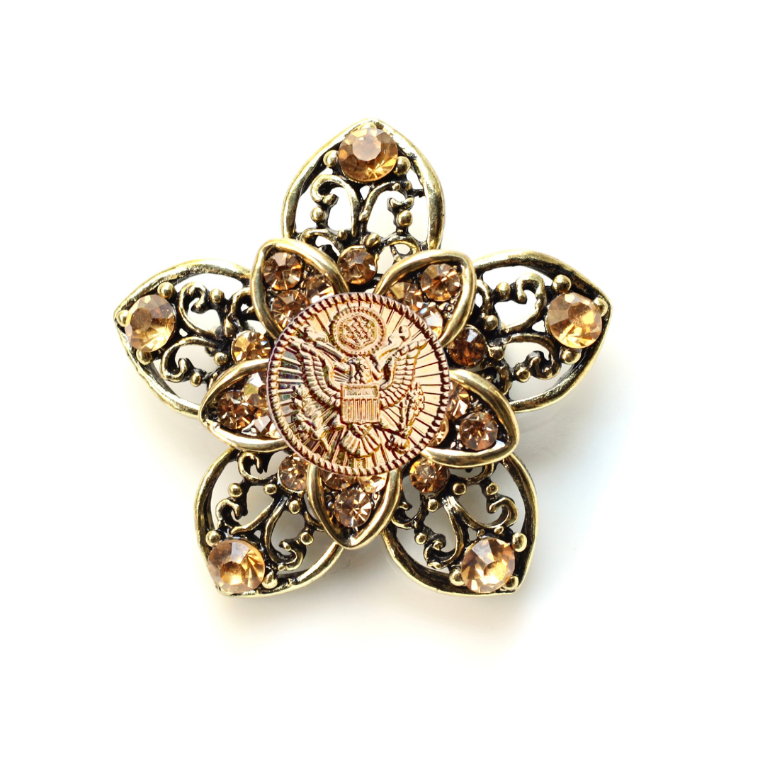 Army Gold Signature Brooch 14J