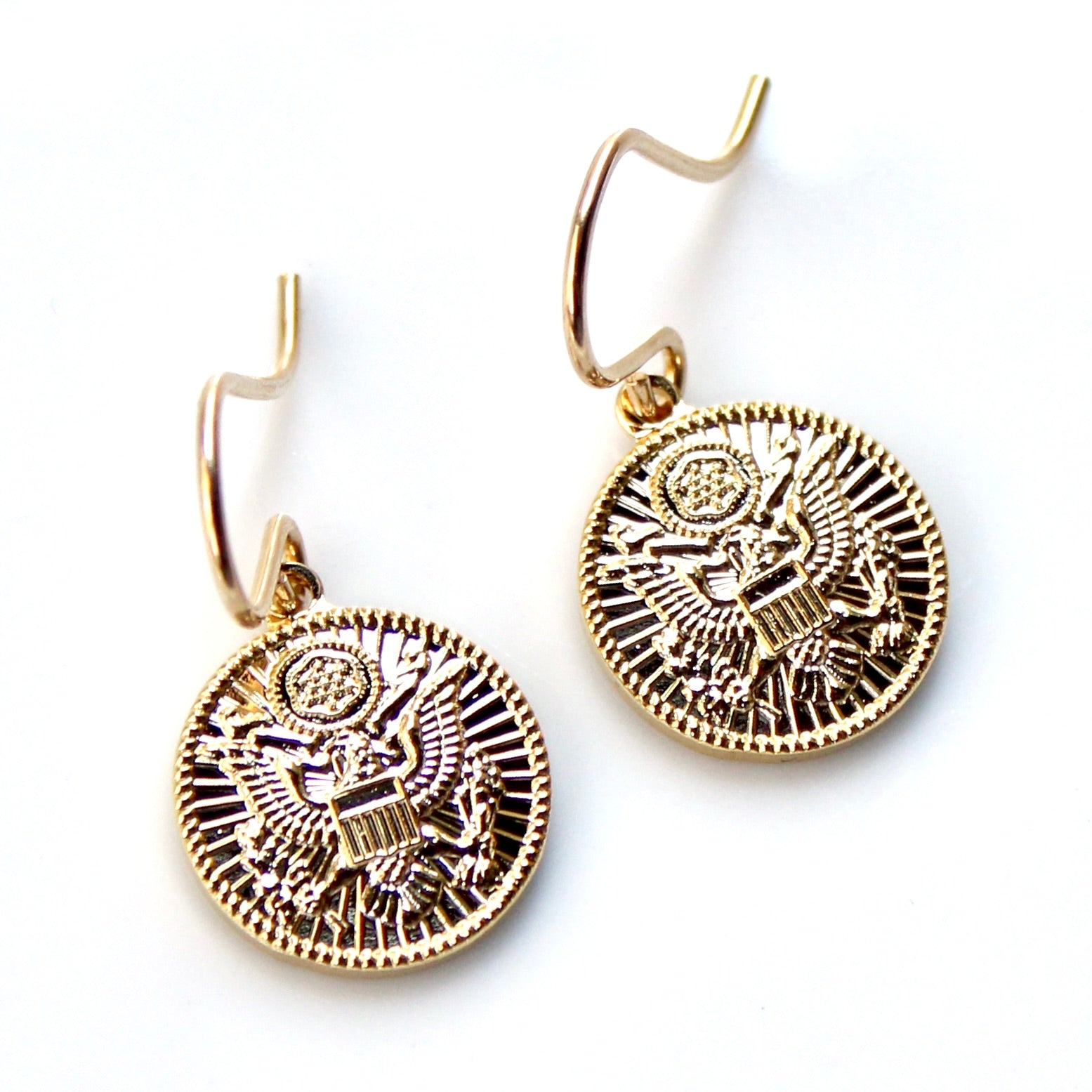Signature Gold Army French Wire Earrings