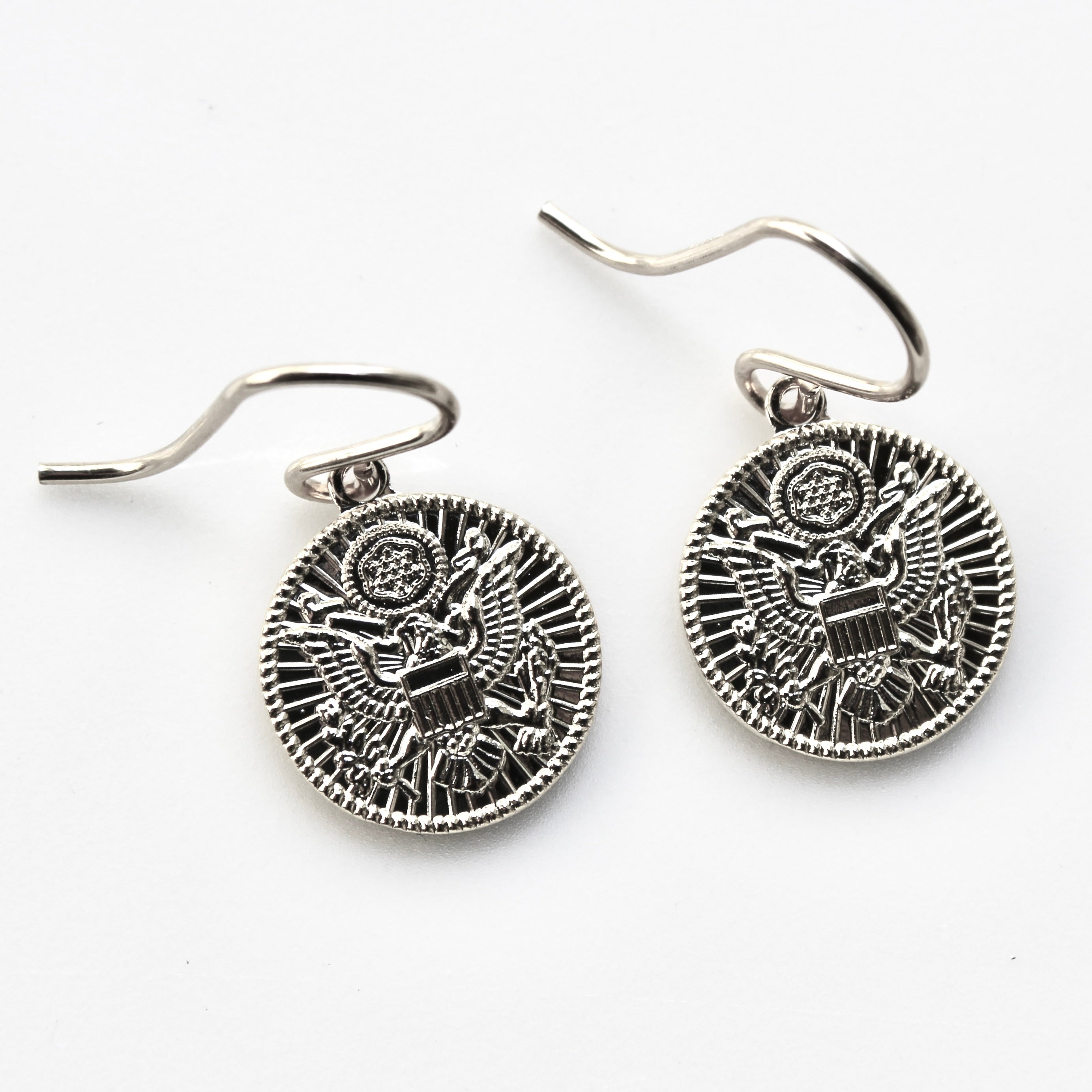 Signature Silver Army French Wire Earrings