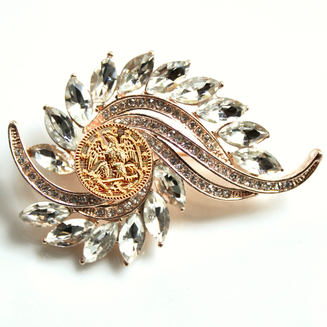 Navy Gold Signature Brooch 14D