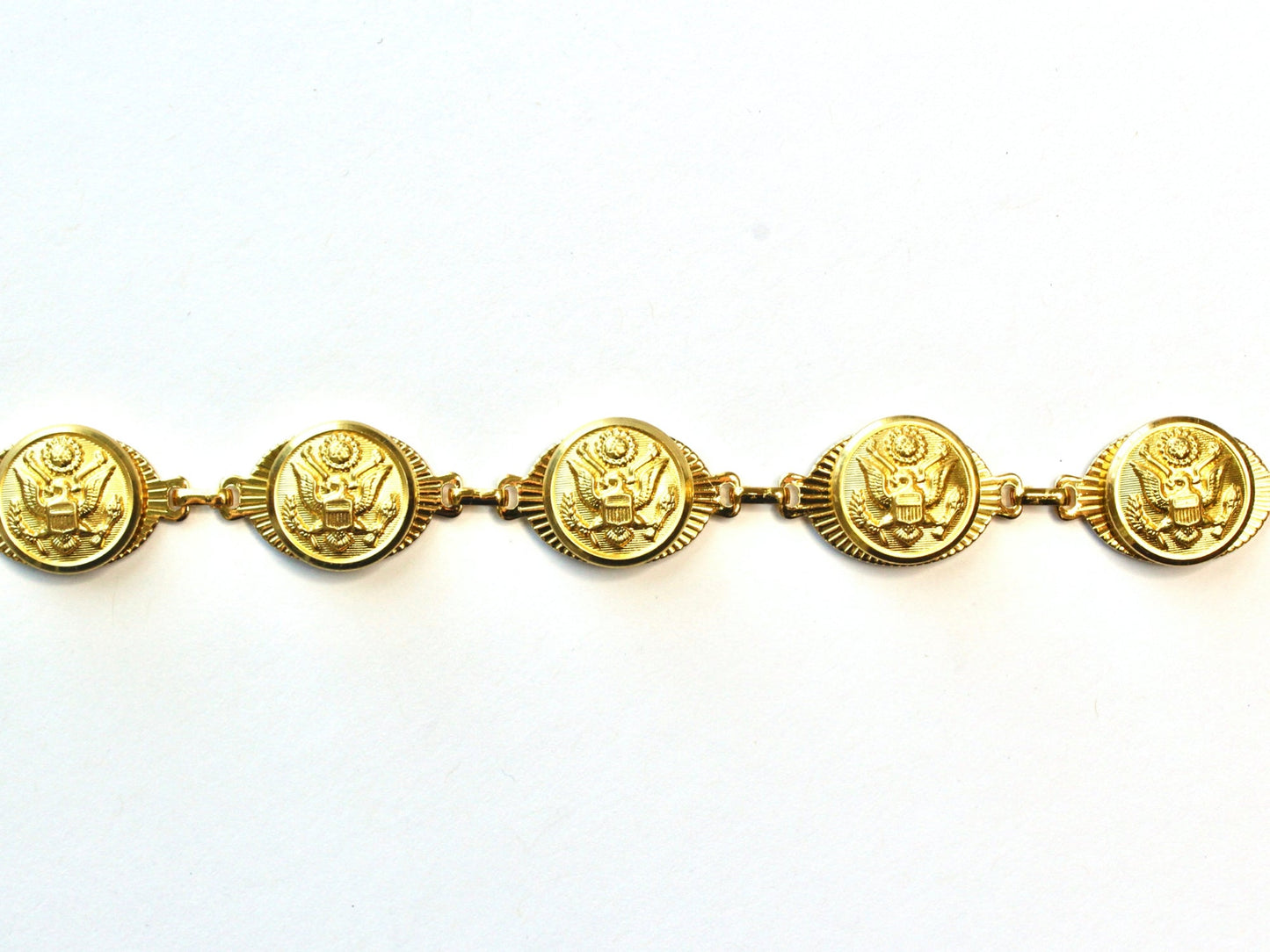 Legacy Collection | Military Button Small Linked Bracelet in Gold