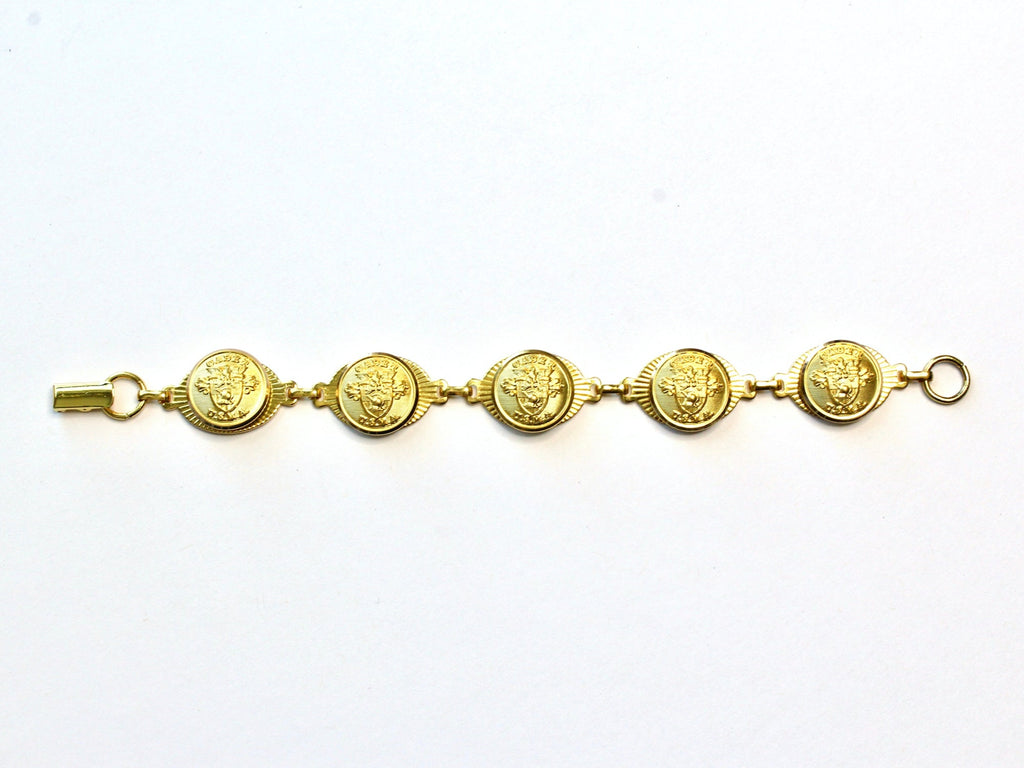 Legacy Collection | Military Button Small Linked Bracelet in Gold