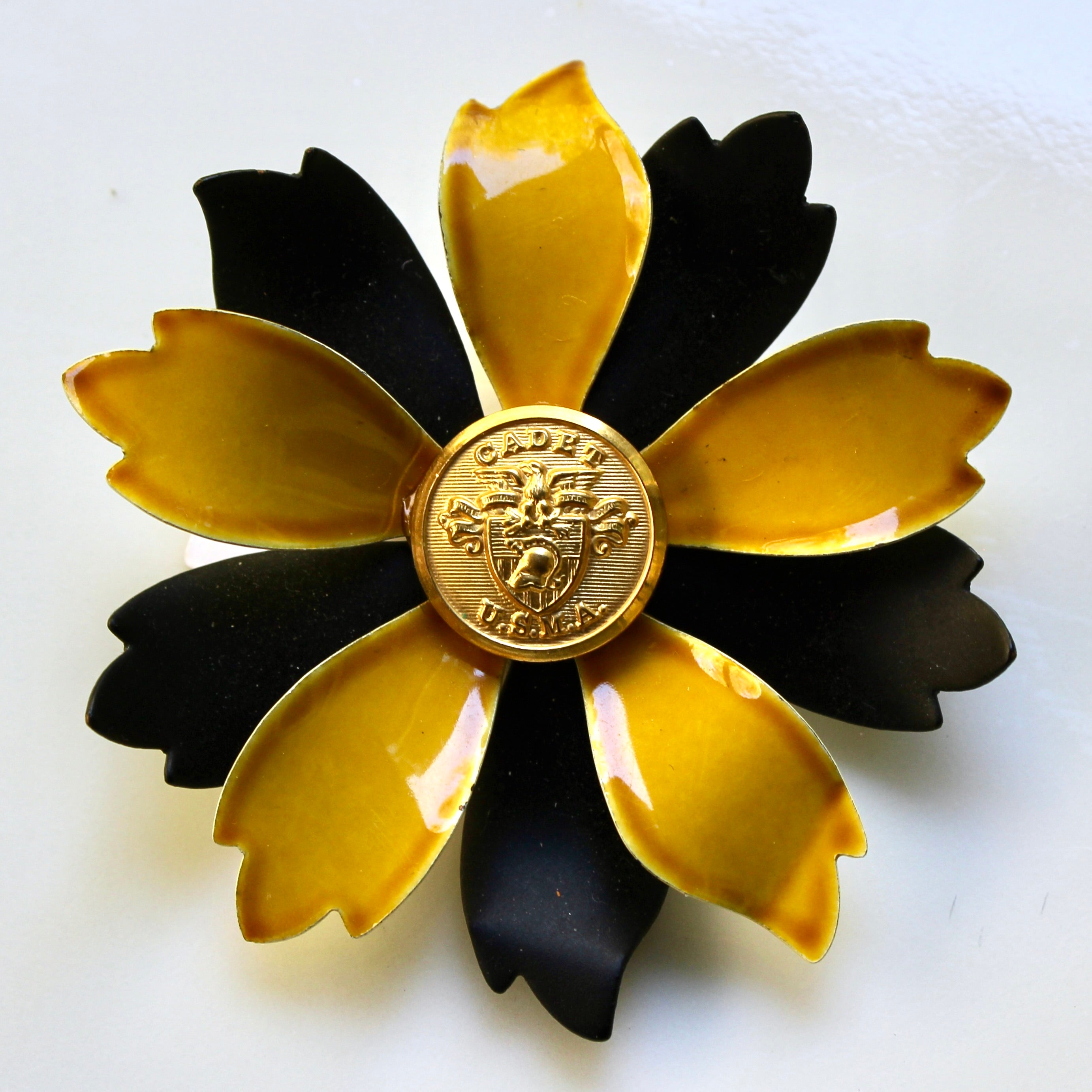 United States Military Academy Cadet Button Vintage Brooch