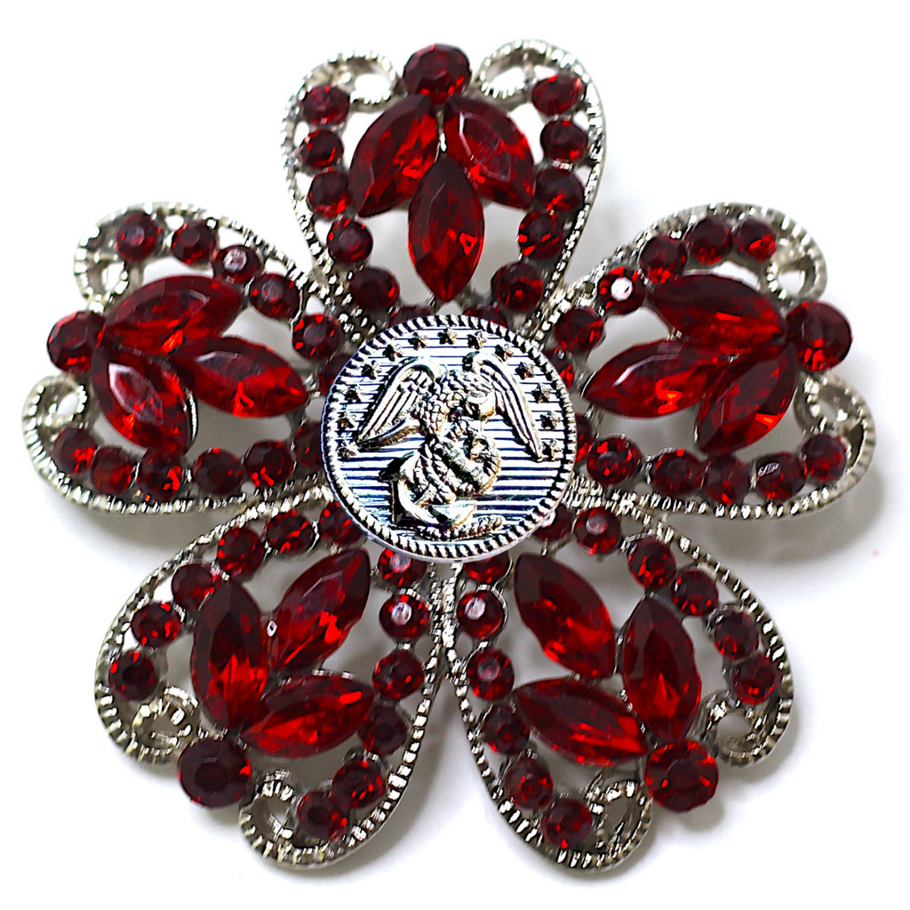 Marines Silver Signature Brooch 13F