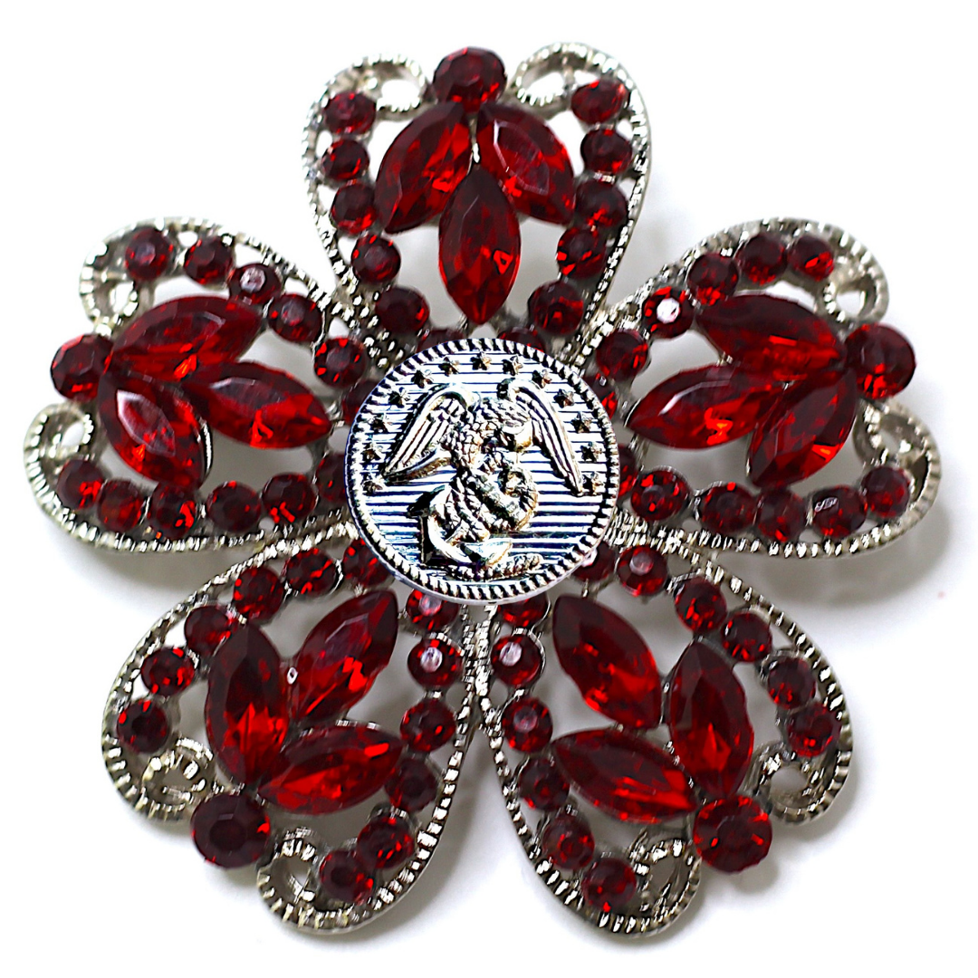 Marines Silver Signature Brooch 13F