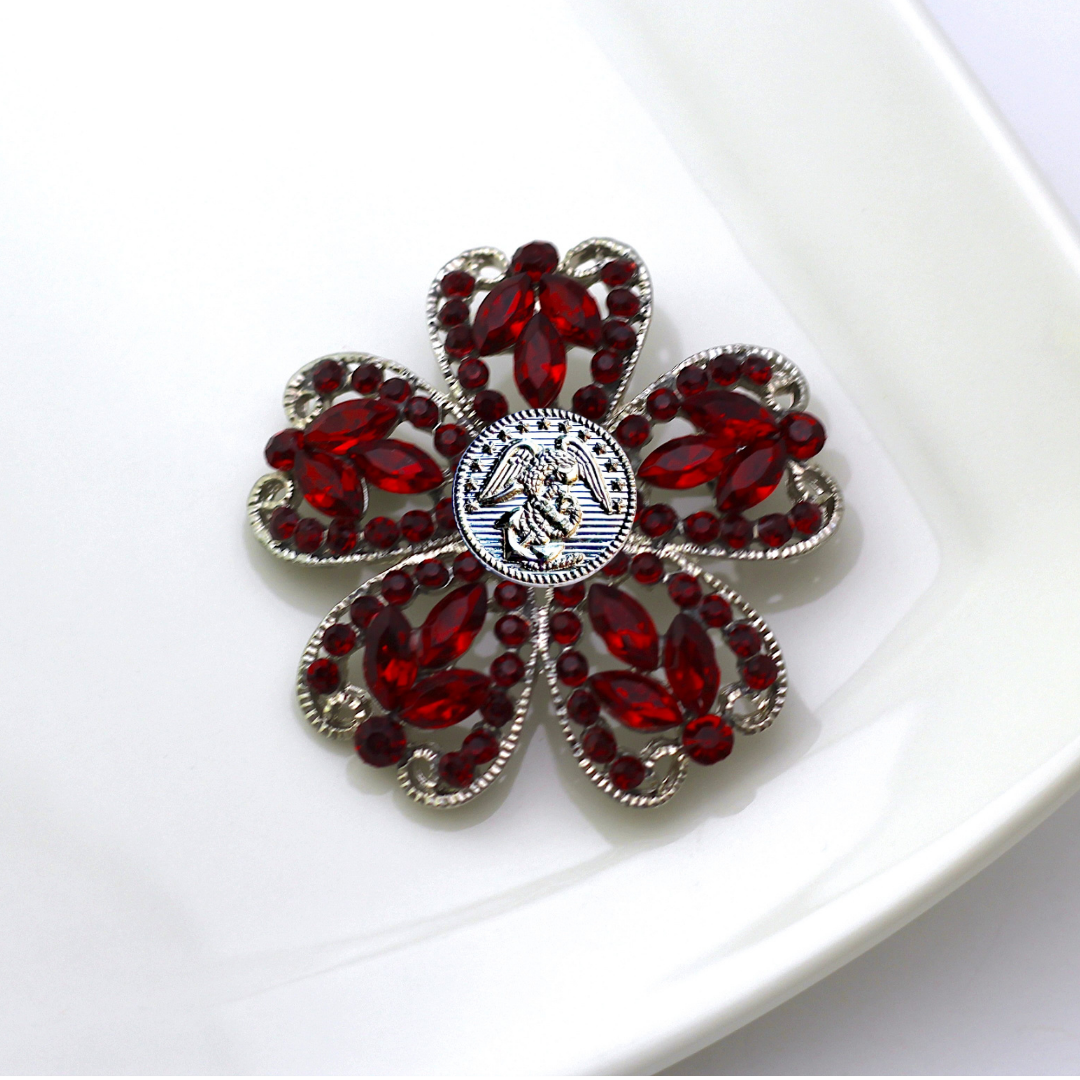 Marines Silver Signature Brooch 13F