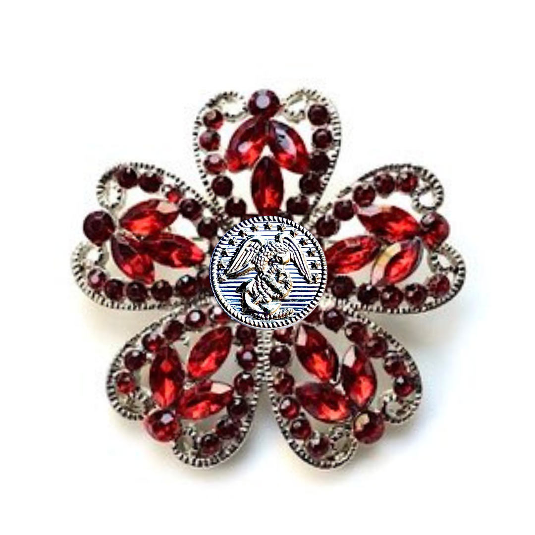 Marines Silver Signature Brooch 13F