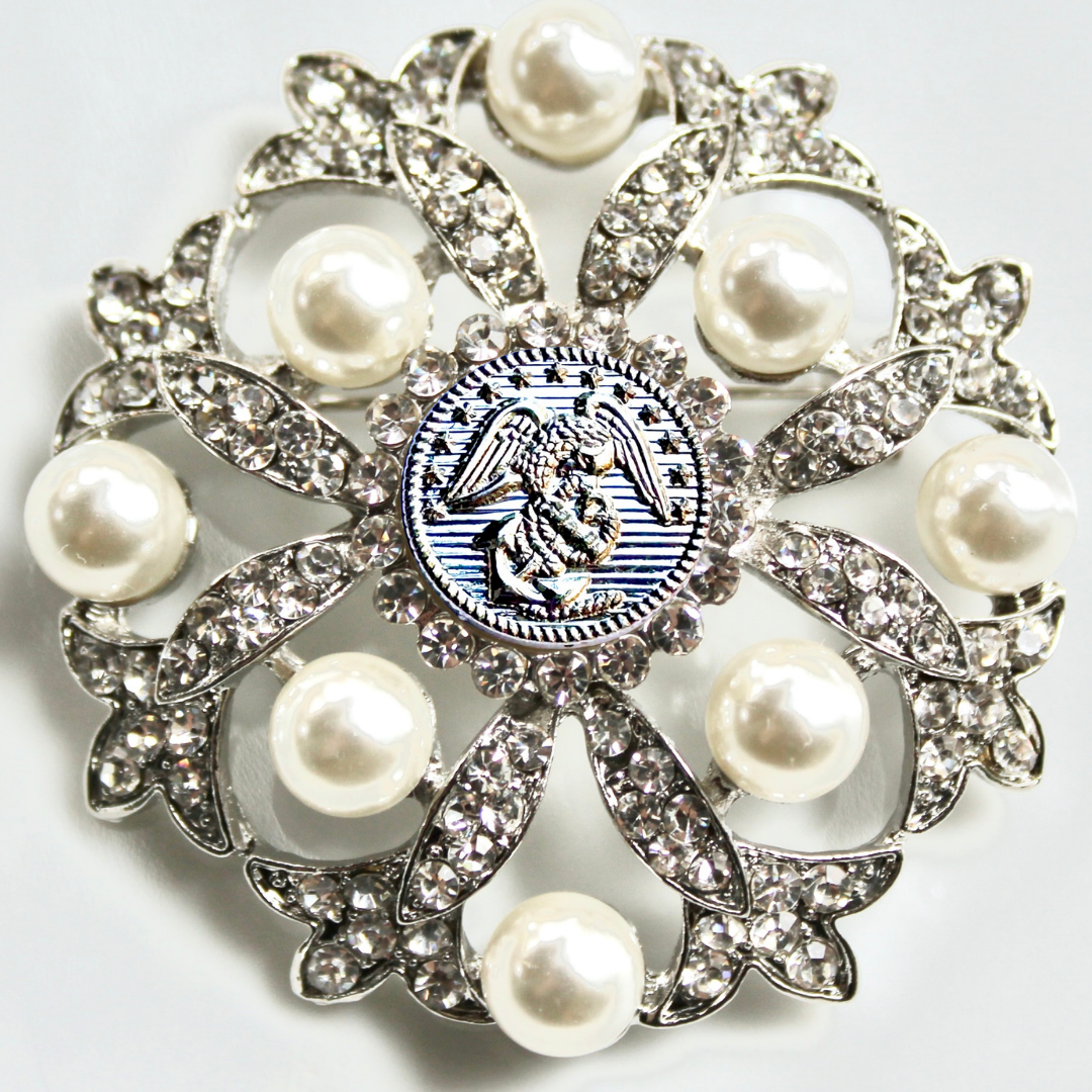 Marines Silver Signature Brooch 24C