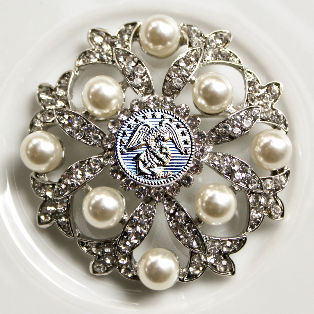 Marines Silver Signature Brooch 24C