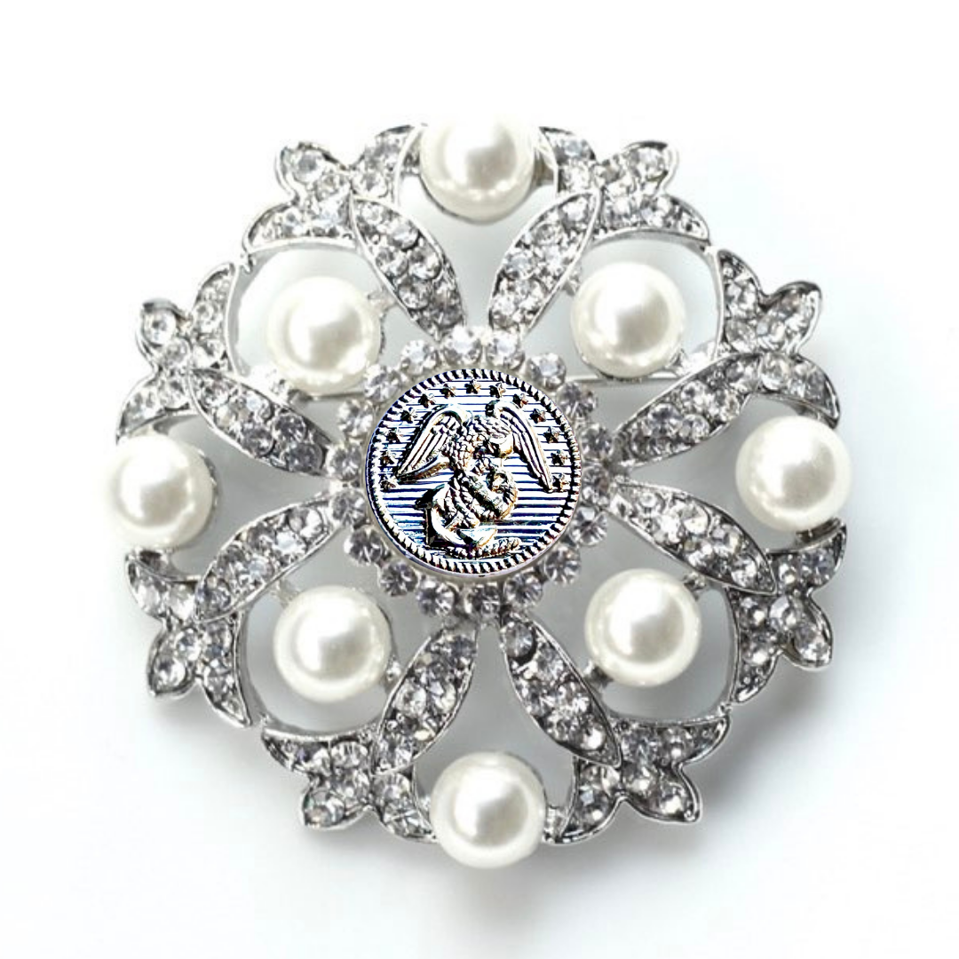 Marines Silver Signature Brooch 24C