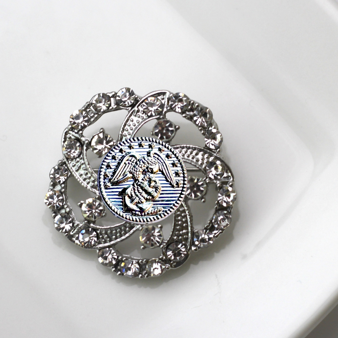 Marines Silver Signature Brooch 9F
