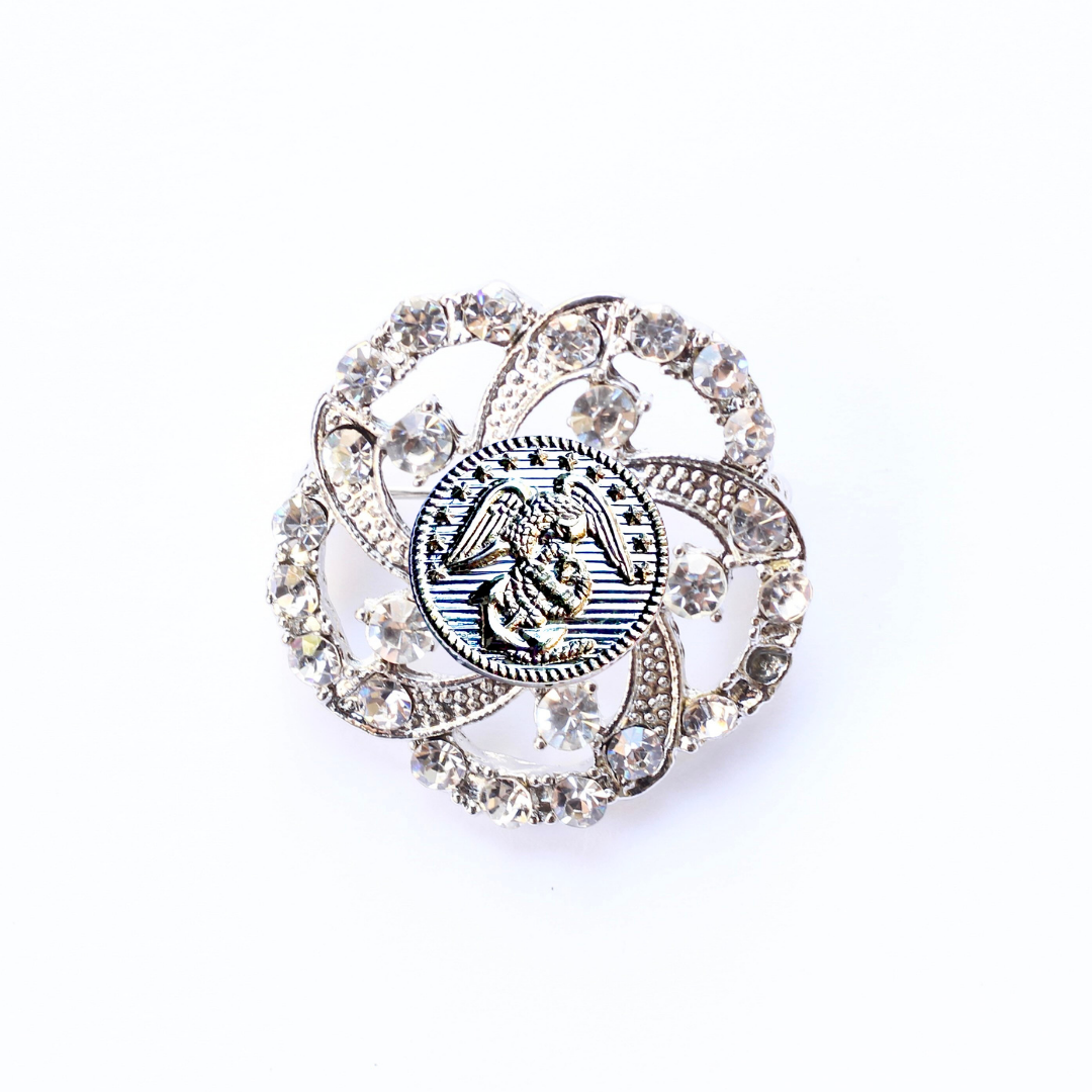Marines Silver Signature Brooch 9F