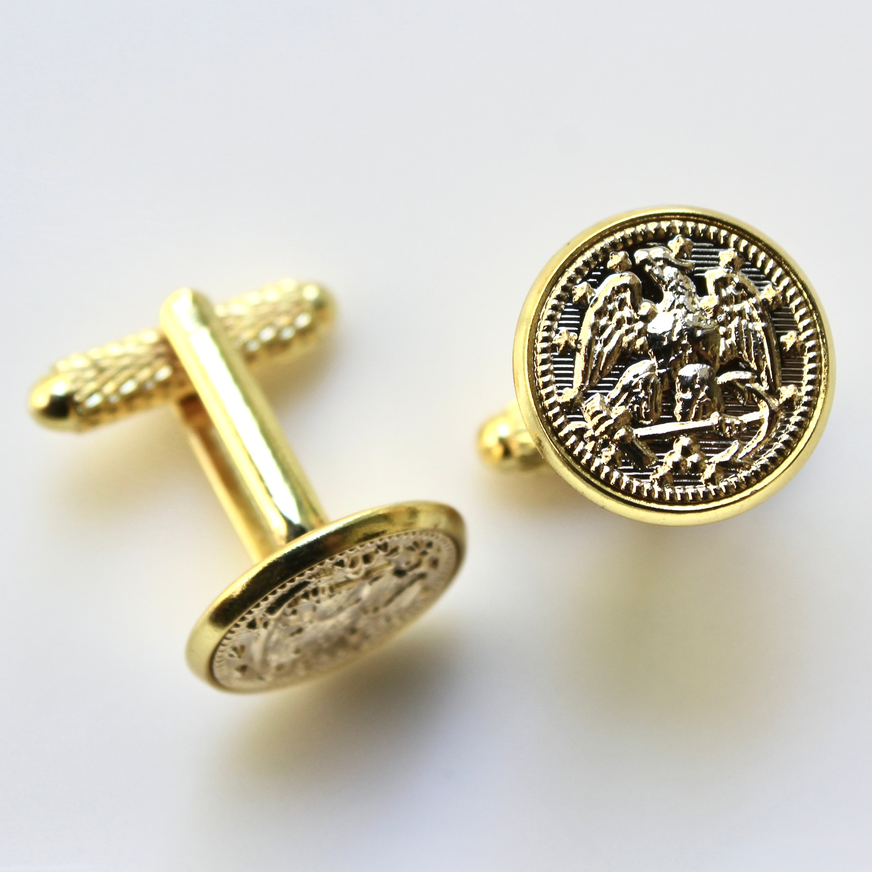 Signature Gold Navy Cufflinks